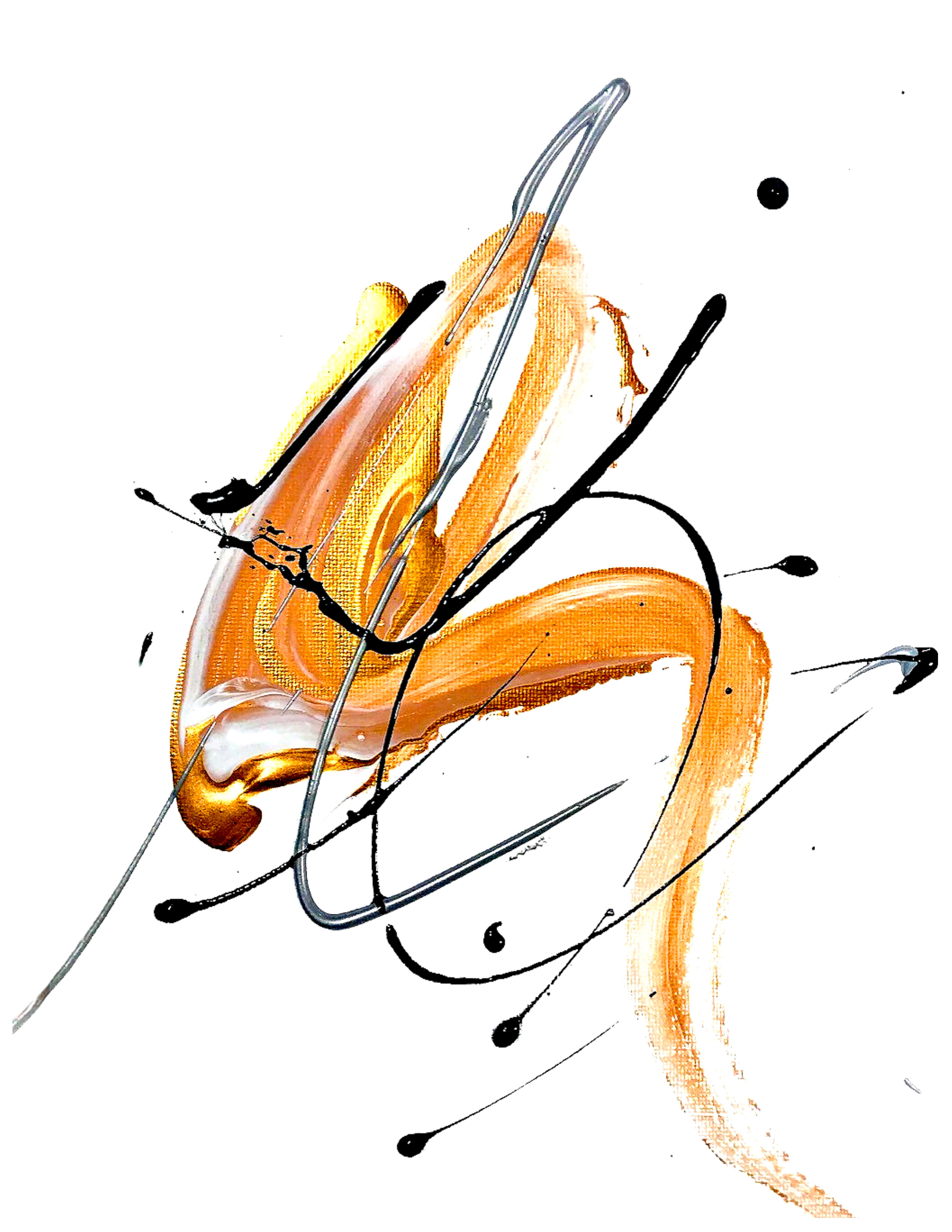 Michelle Thomas Artist Abstract Painting - Gold Kissed - Framed, Fine Art Giclée Print on Rag Paper, Contemporary, Signed