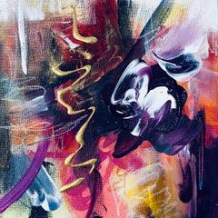 "It's Complicated" -  Abstract, Original, Modern, Bold, Floral, Purple, Magenta