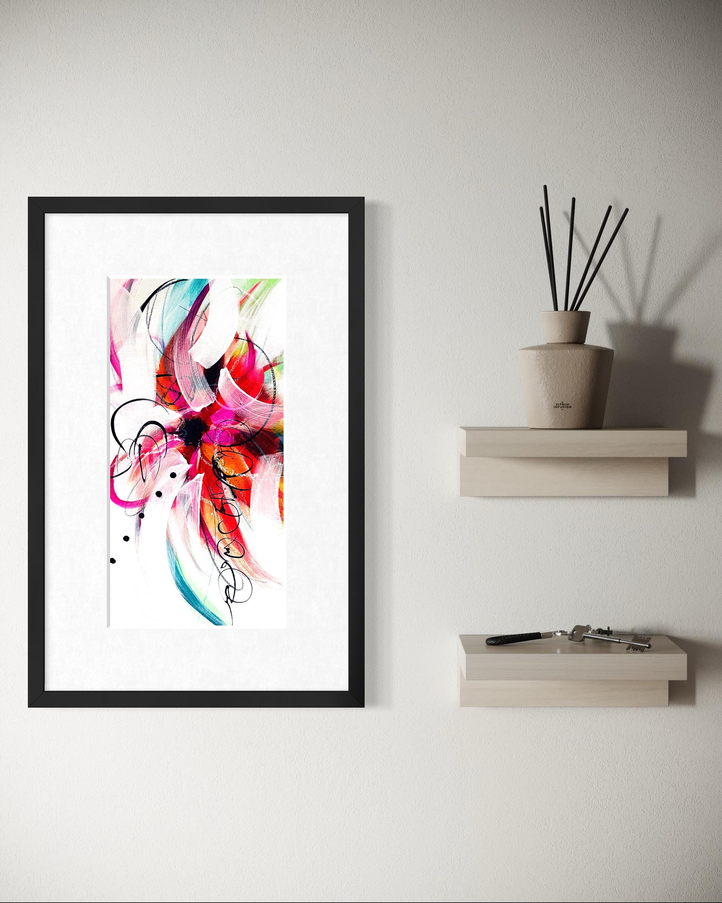 Kaleidoskop I - 2025, Blumig, Rhythmisch, Romantisch, Gerahmt, Tulpen, Nostalgisch im Angebot 4