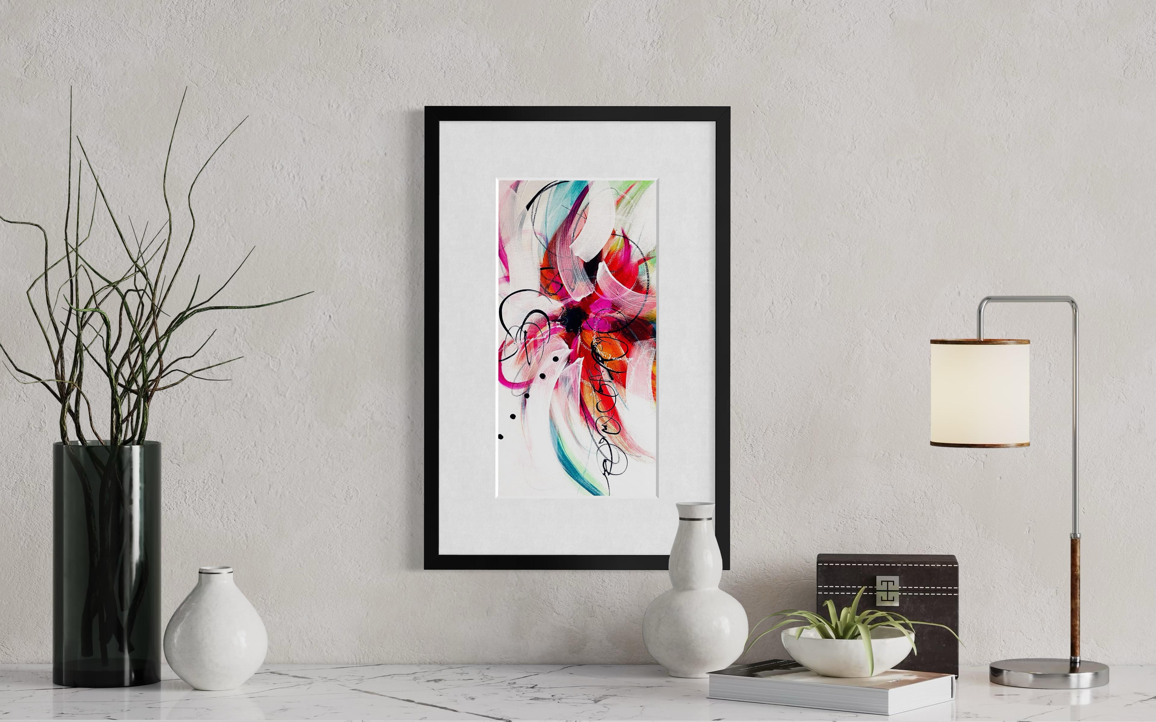 Kaleidoskop I - 2025, Blumig, Rhythmisch, Romantisch, Gerahmt, Tulpen, Nostalgisch im Angebot 6