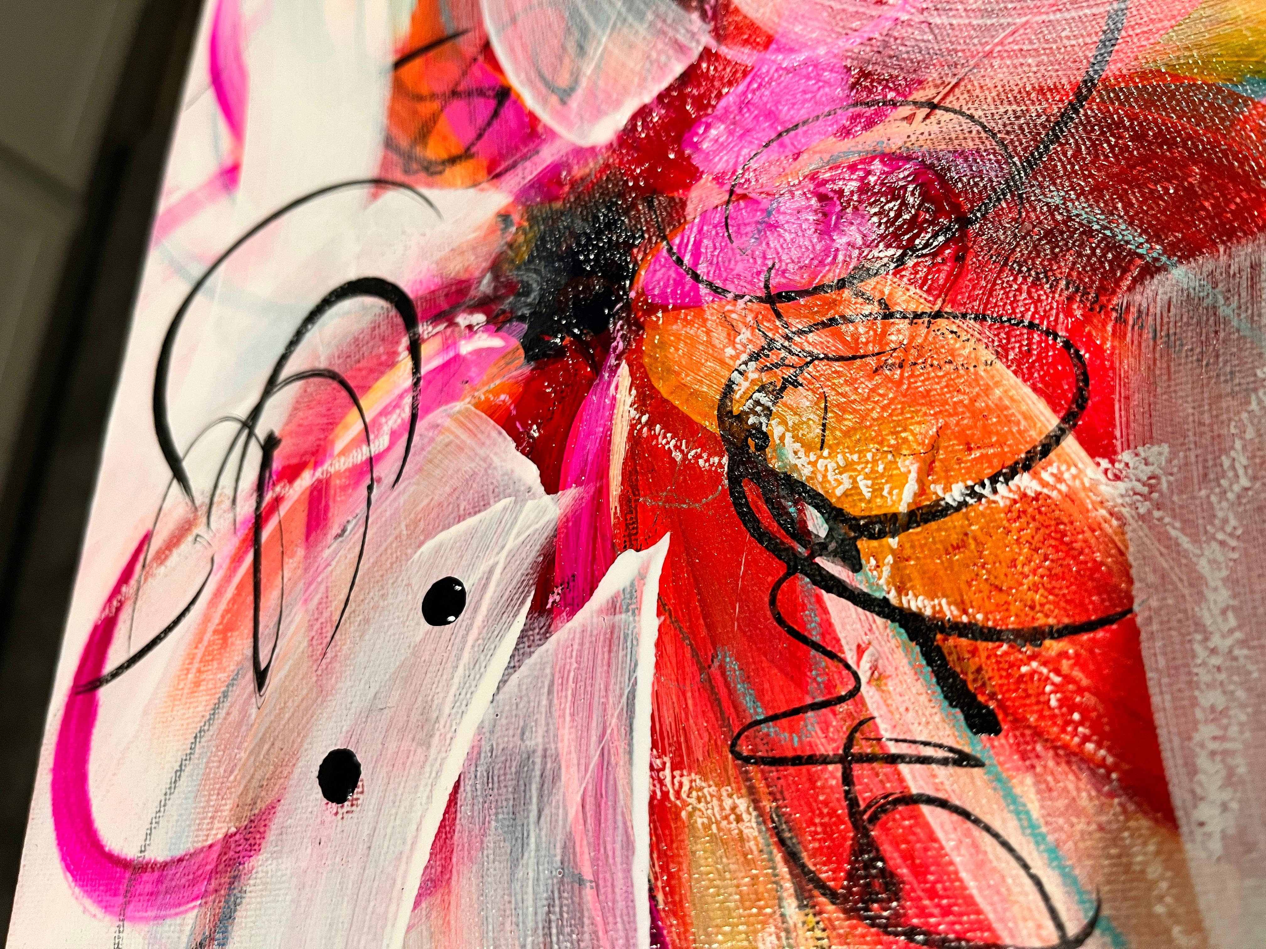 Kaleidoskop I - 2025, Blumig, Rhythmisch, Romantisch, Gerahmt, Tulpen, Nostalgisch im Angebot 1