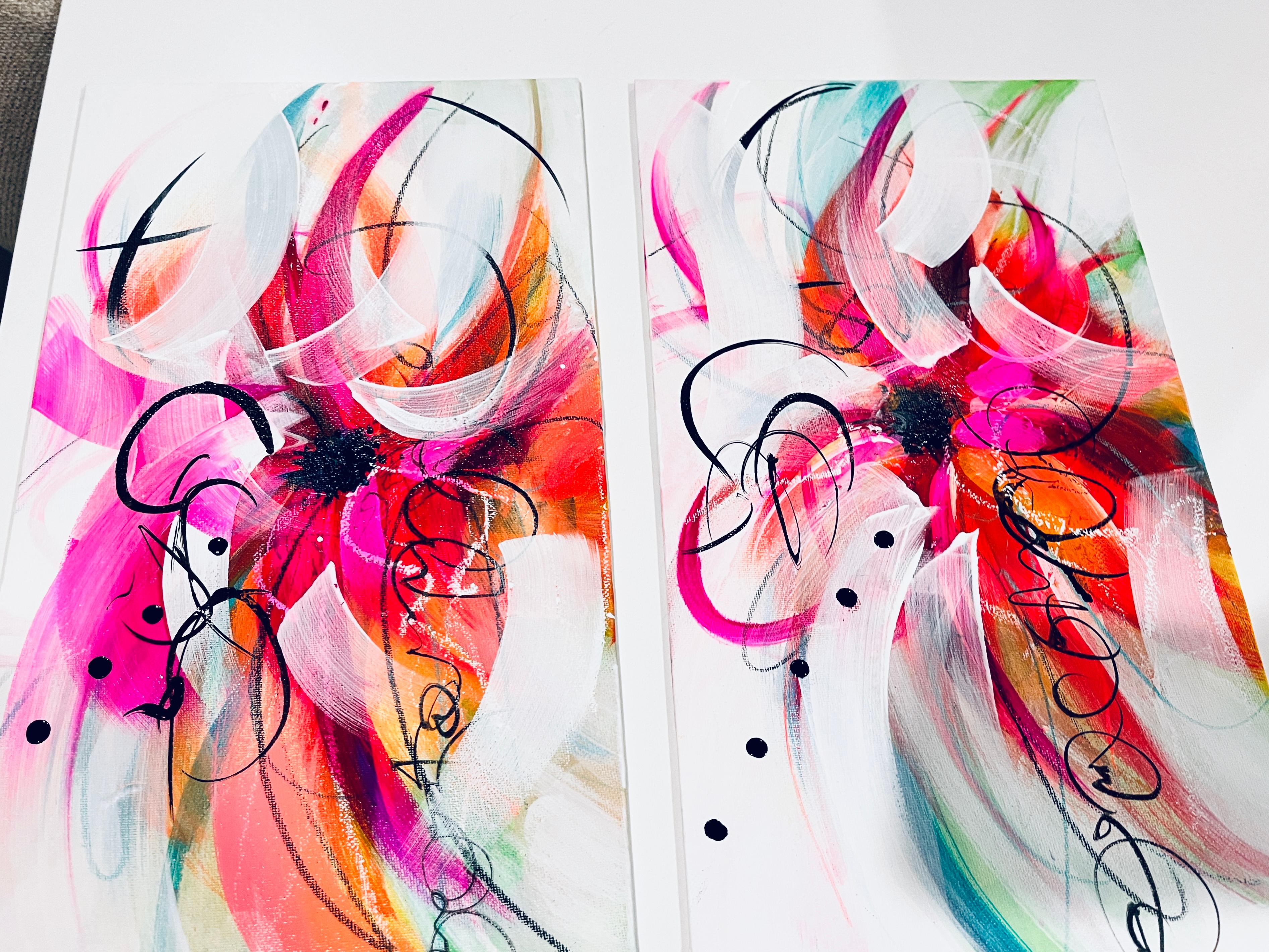 Kaleidoskop I - 2025, Blumig, Rhythmisch, Romantisch, Gerahmt, Tulpen, Nostalgisch im Angebot 15