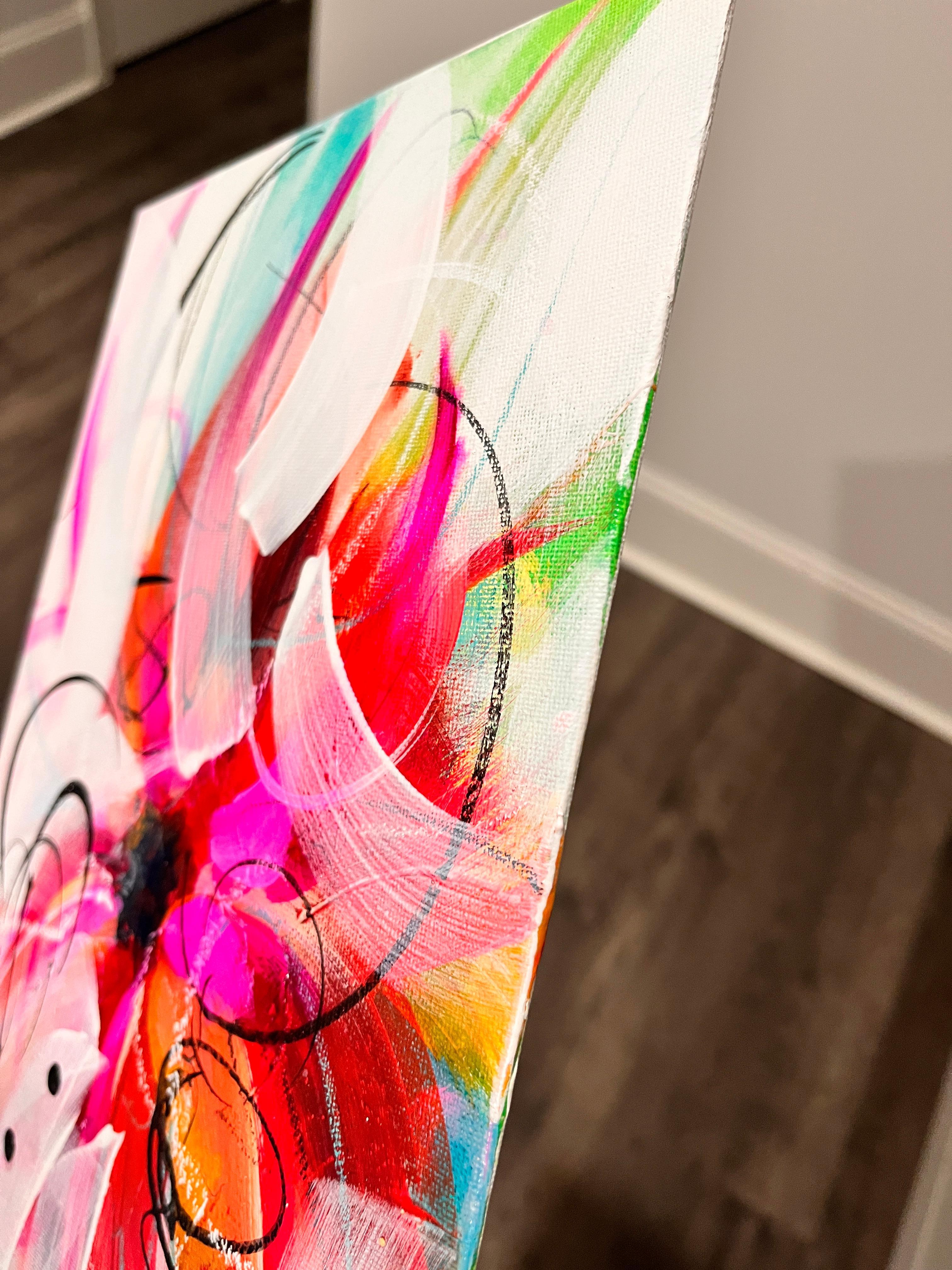 Kaleidoskop I - 2025, Blumig, Rhythmisch, Romantisch, Gerahmt, Tulpen, Nostalgisch im Angebot 2