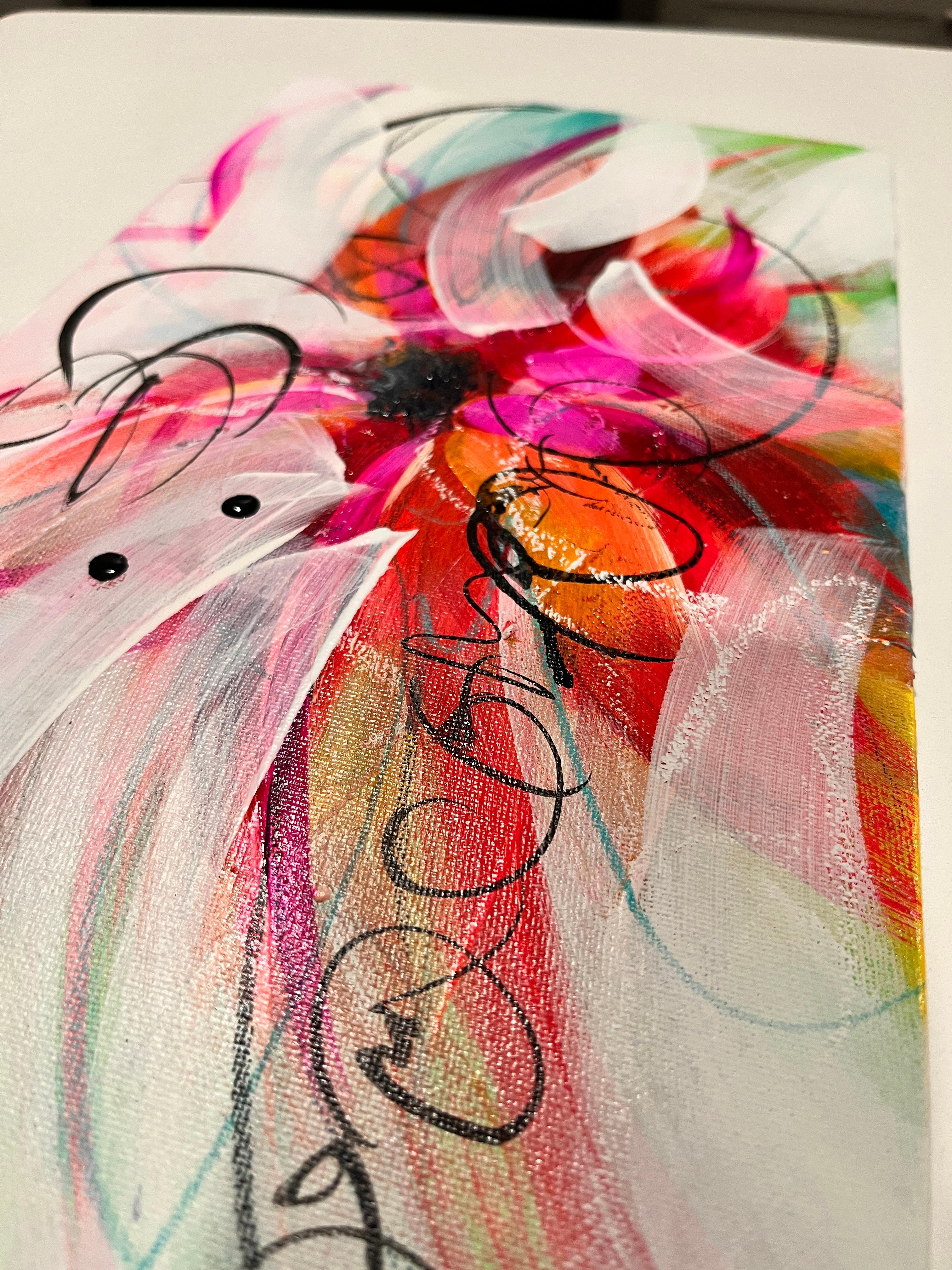 Kaleidoskop I - 2025, Blumig, Rhythmisch, Romantisch, Gerahmt, Tulpen, Nostalgisch im Angebot 3