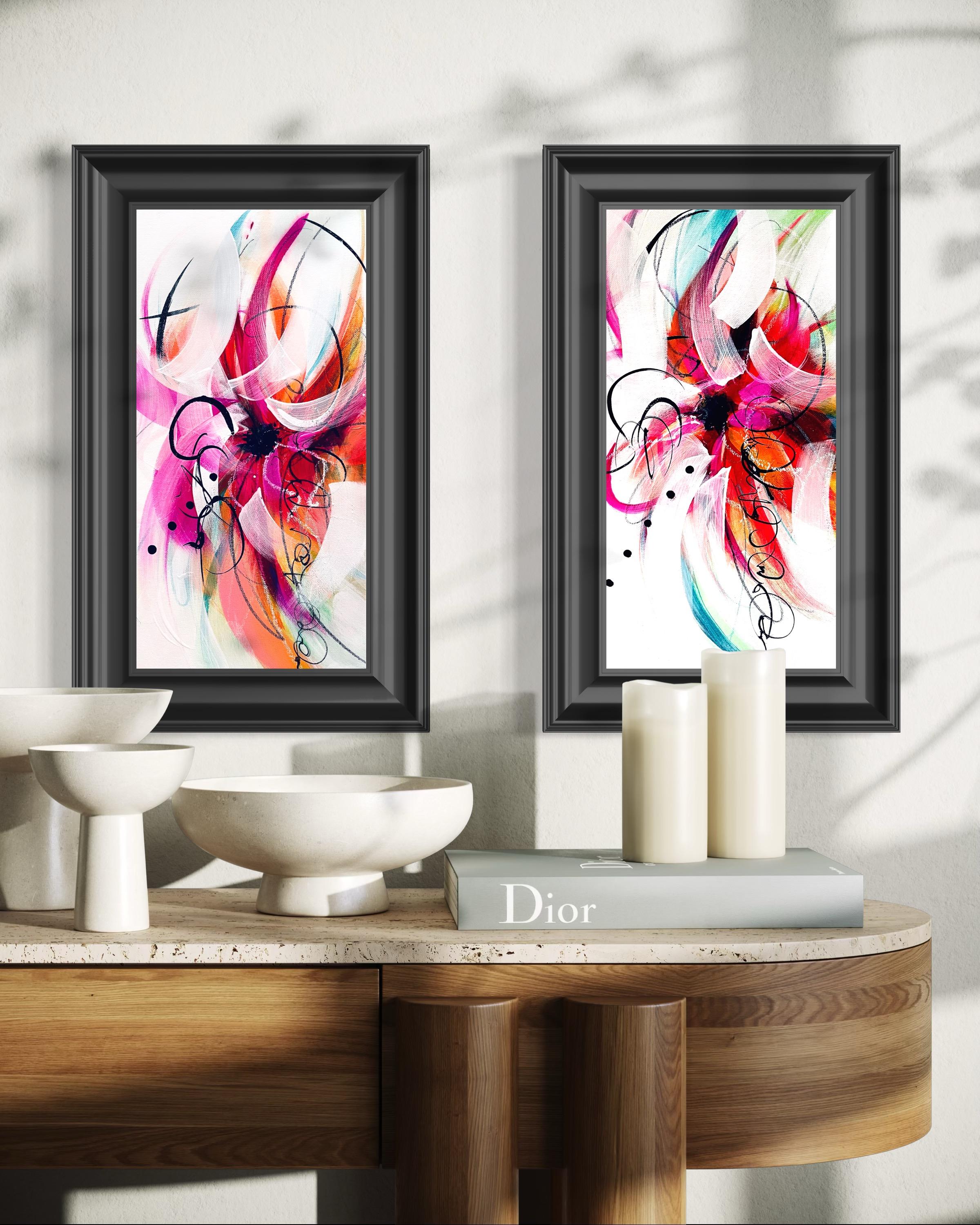 Kaleidoscope II - 2025, Floral, Rhythmic, Romantic, Framed, Tulips, Nostalgic For Sale 7