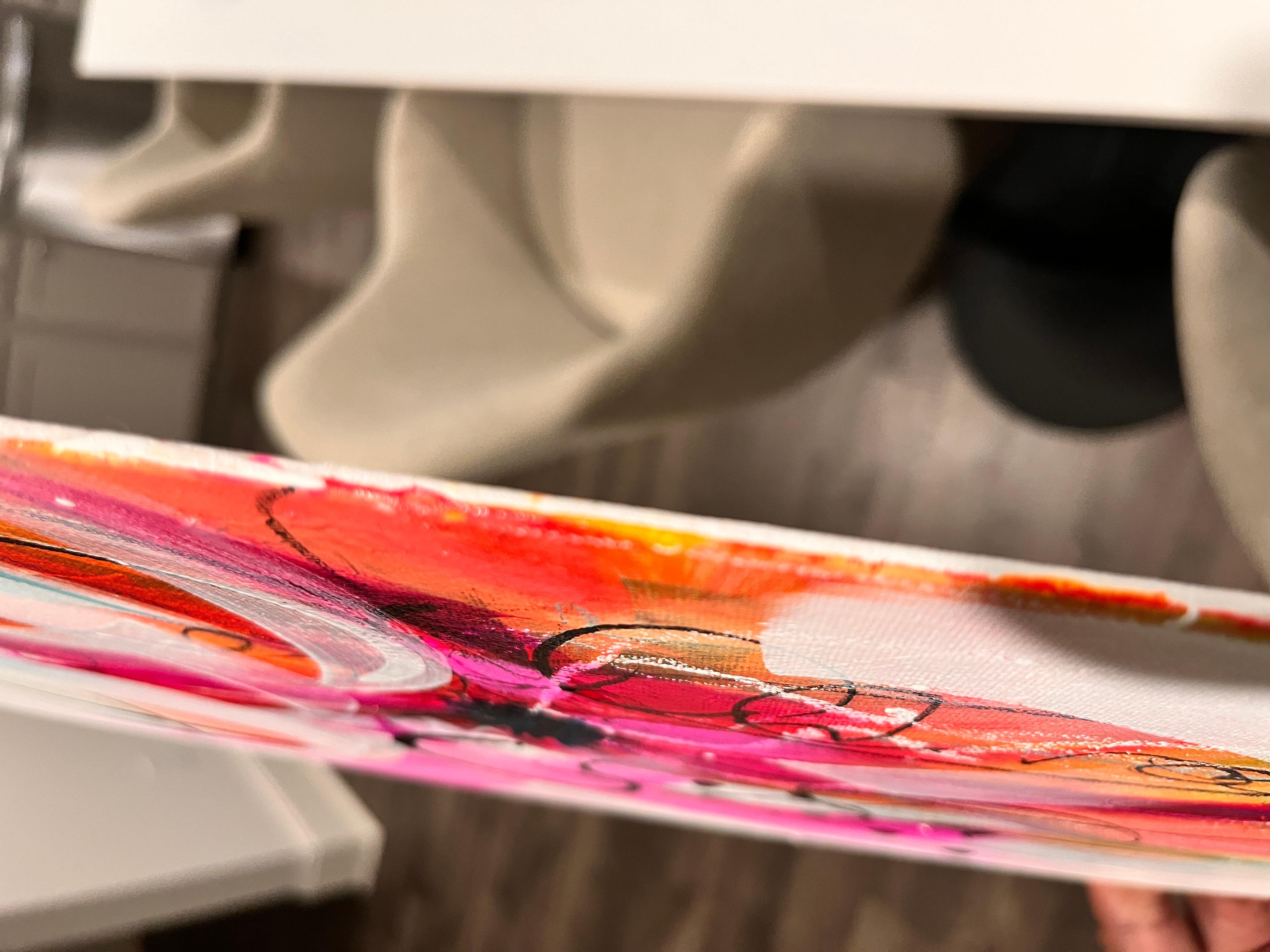 Kaleidoscope II - 2025, Floral, Rhythmic, Romantic, Framed, Tulips, Nostalgic For Sale 9