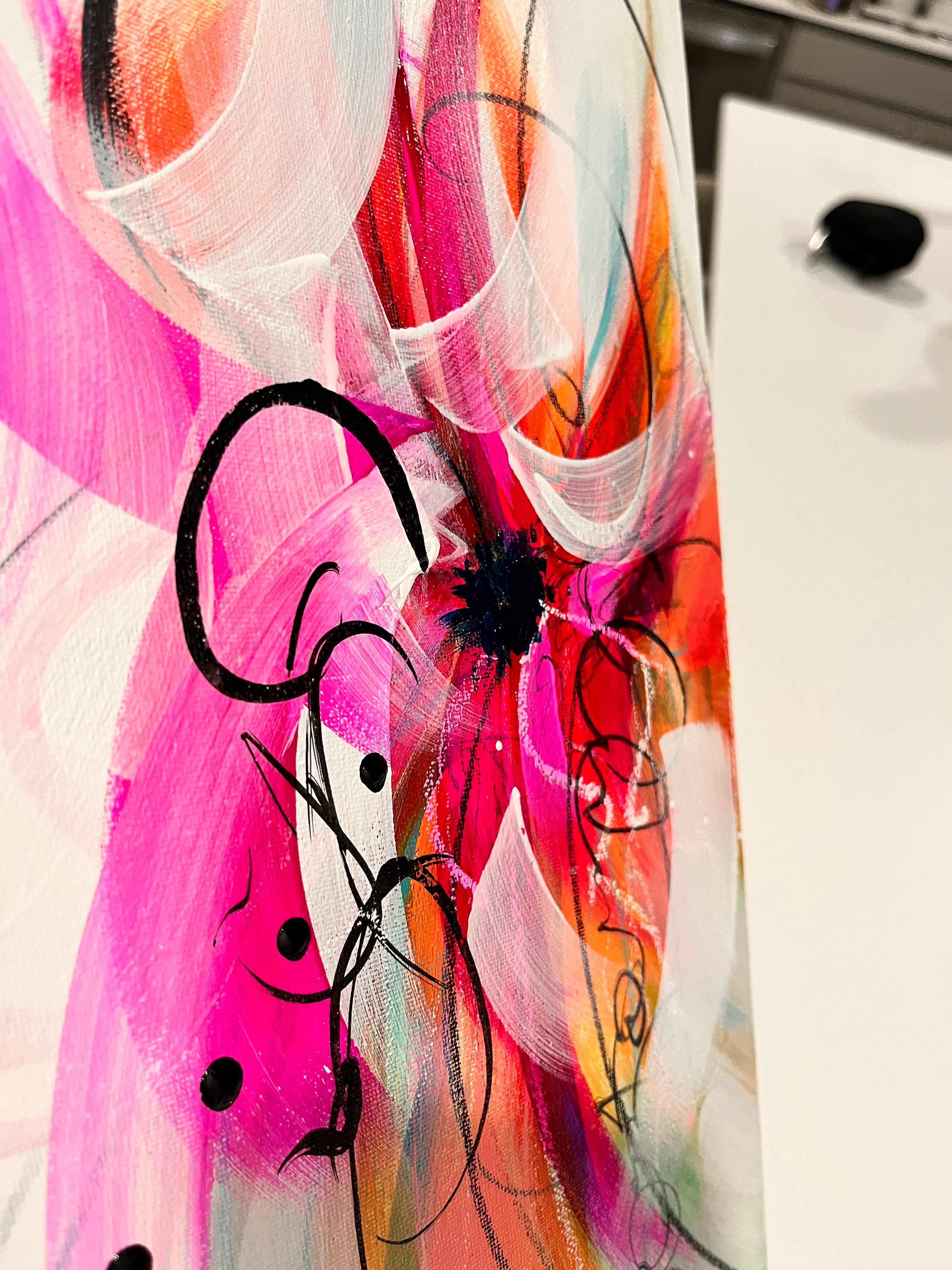 Kaleidoscope II - 2025, Floral, Rhythmic, Romantic, Framed, Tulips, Nostalgic For Sale 11