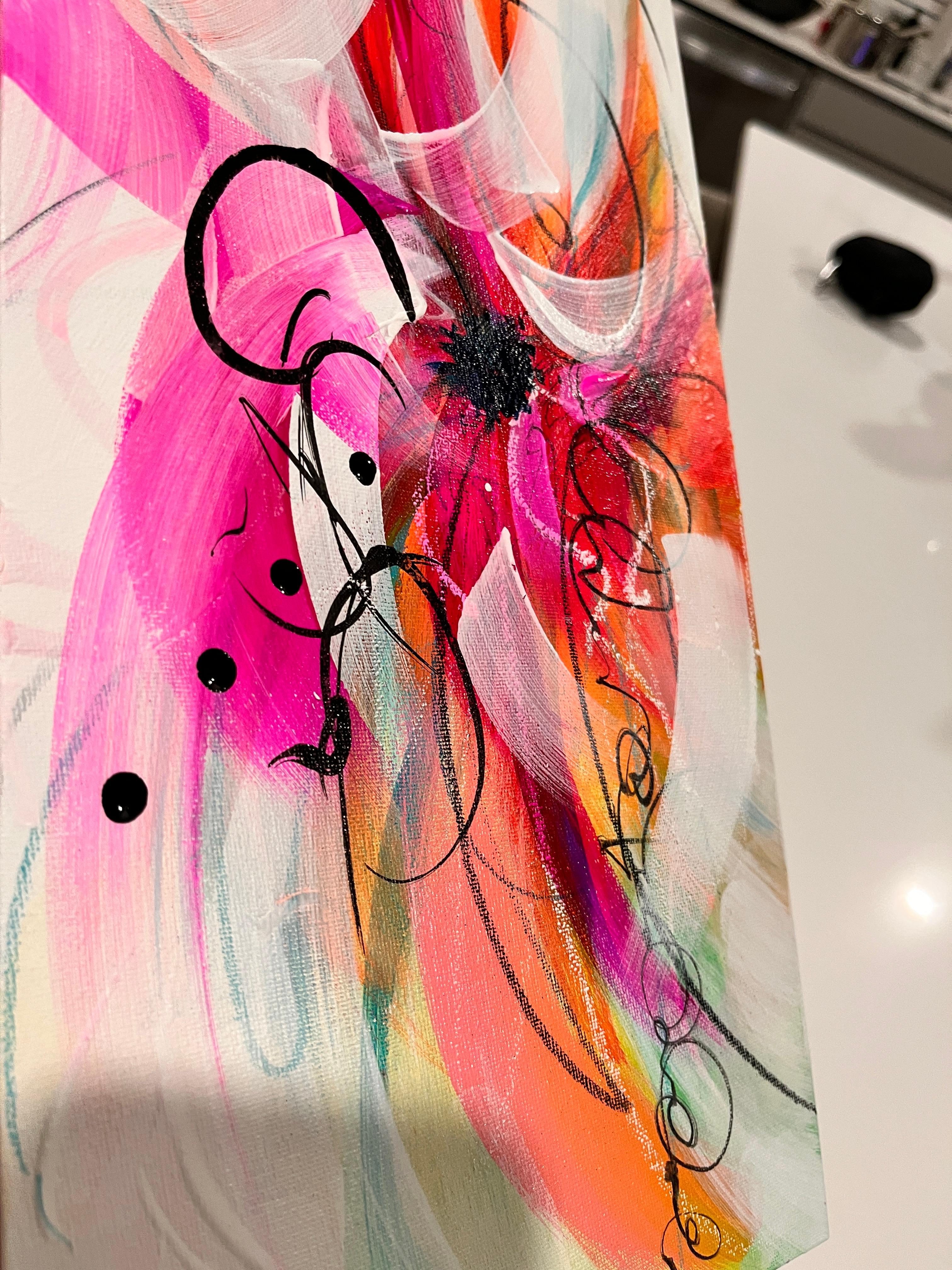 Kaleidoscope II - 2025, Floral, Rhythmic, Romantic, Framed, Tulips, Nostalgic For Sale 14