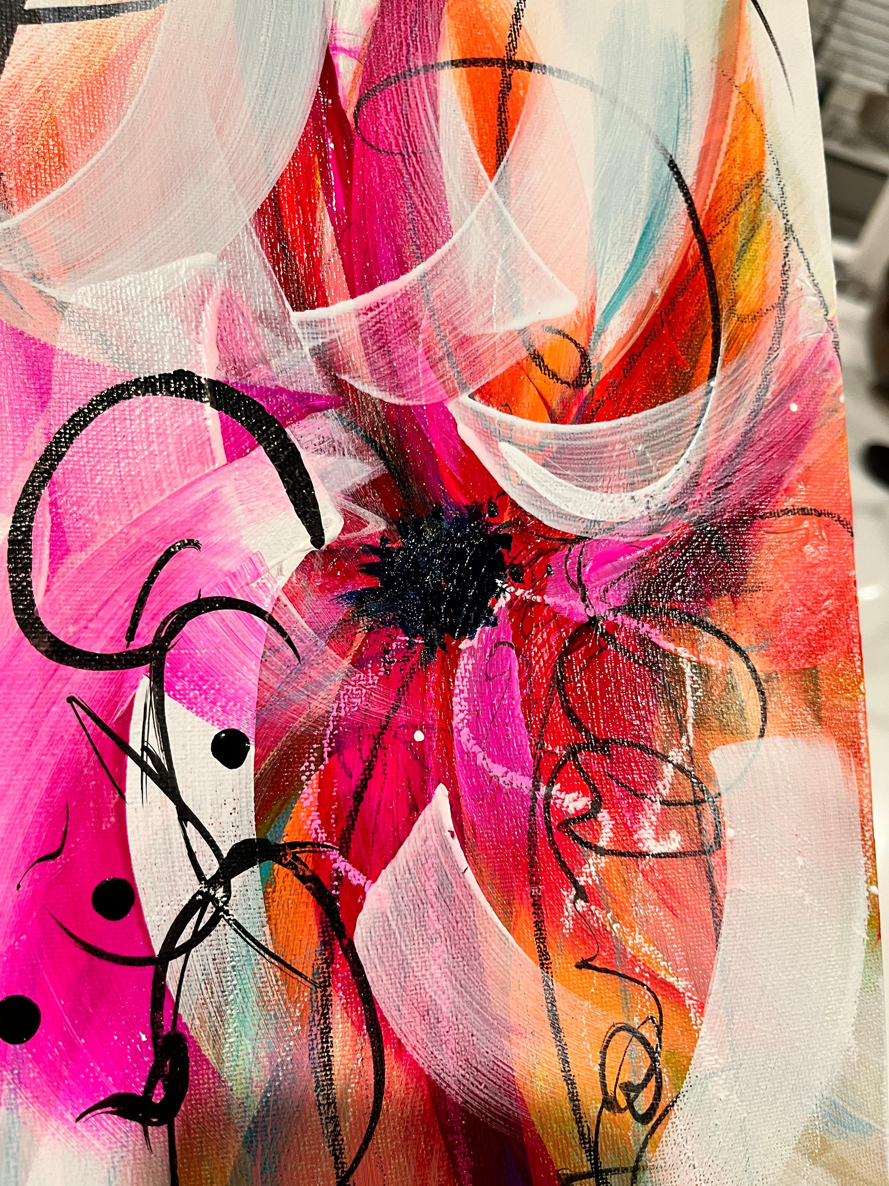 Kaleidoscope II - 2025, Floral, Rhythmic, Romantic, Framed, Tulips, Nostalgic For Sale 15