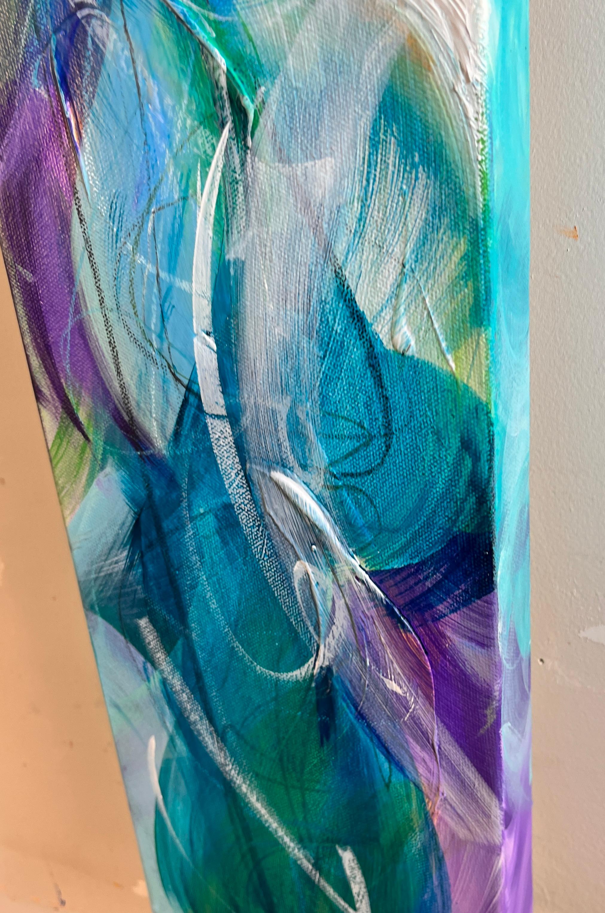 Longing - Parfait pour l'entrée, étroit, coloré, haut, sarcelle, jaune, lumineux en vente 7