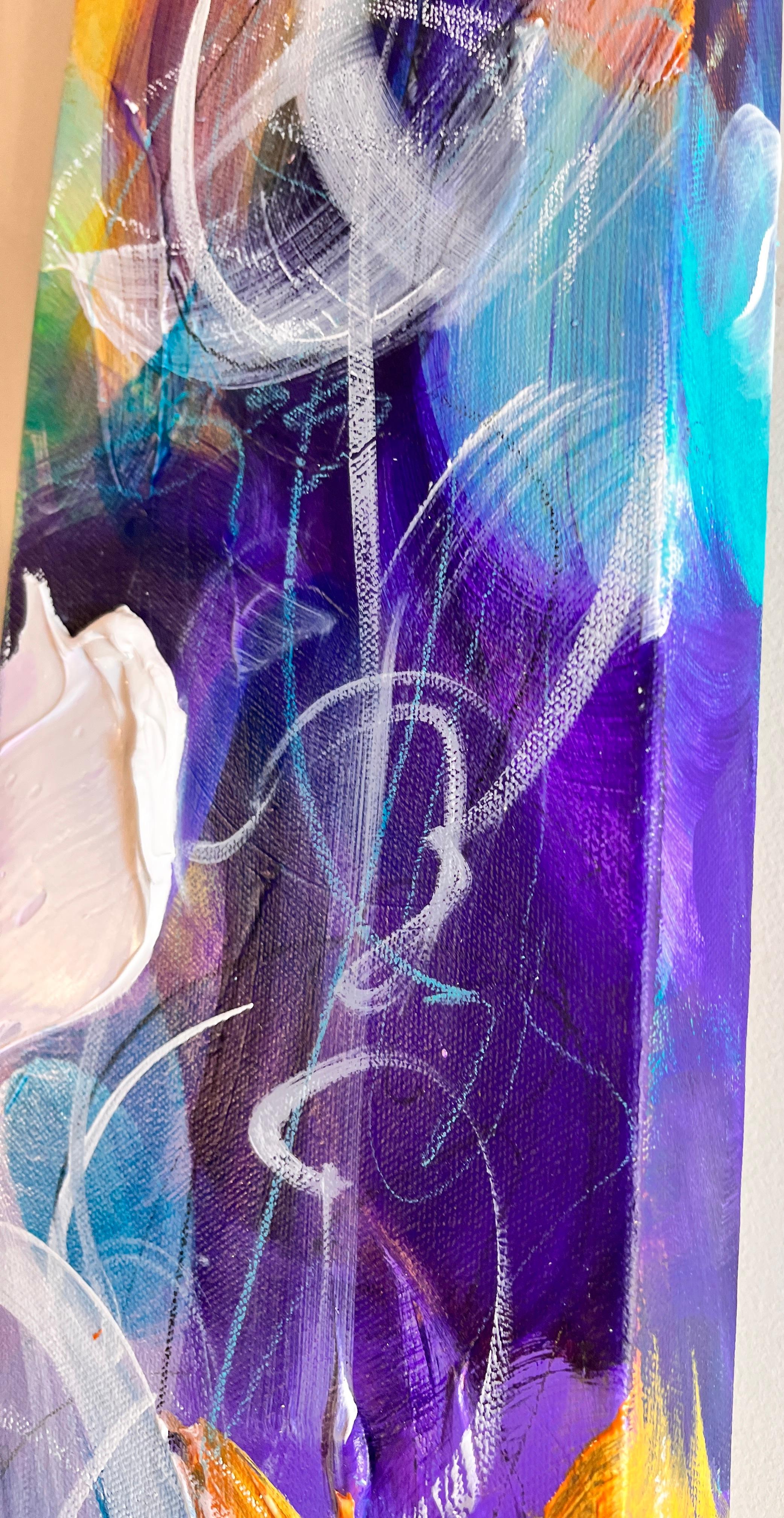 Longing - Parfait pour l'entrée, étroit, coloré, haut, sarcelle, jaune, lumineux en vente 8