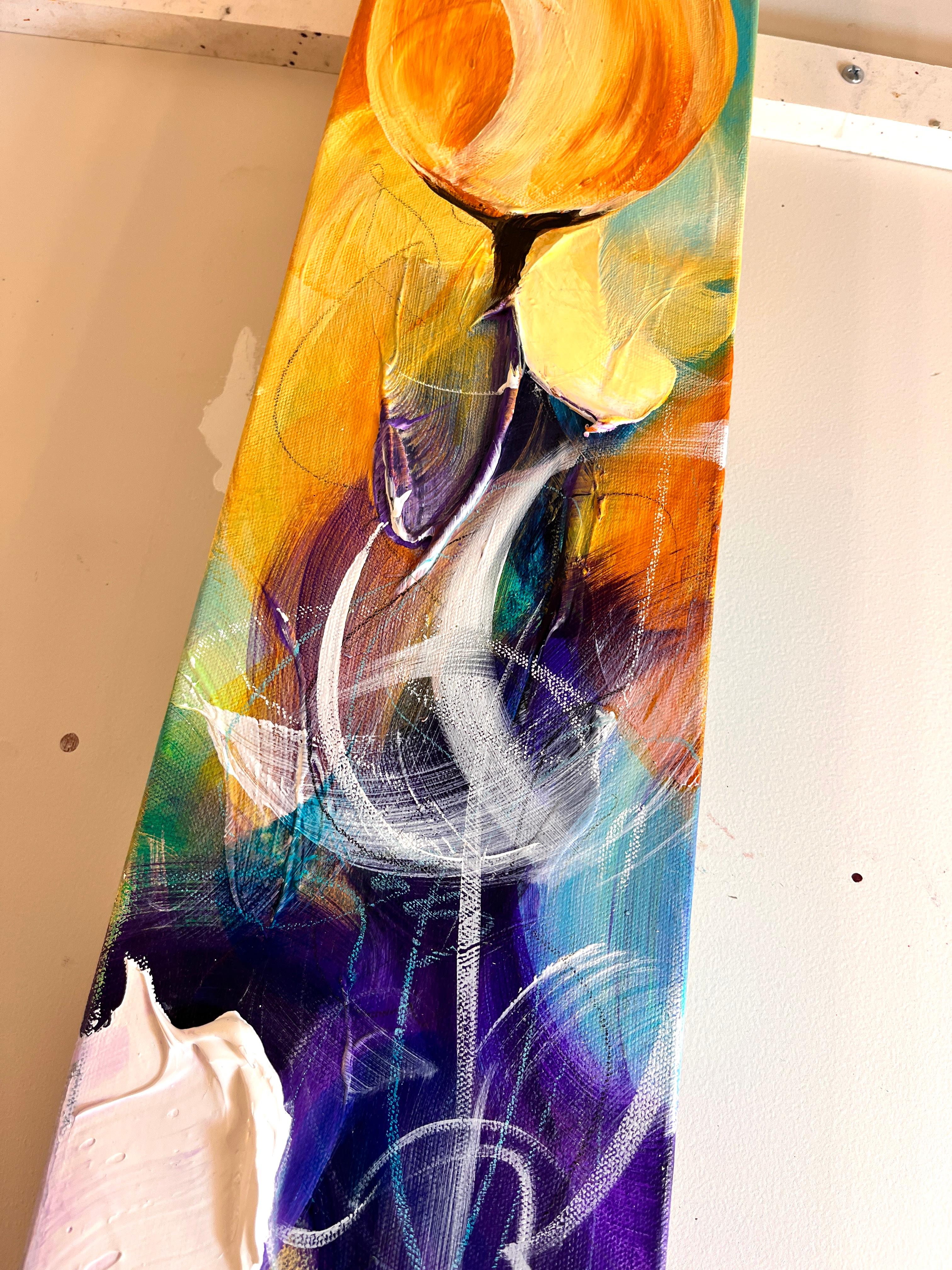 Longing - Parfait pour l'entrée, étroit, coloré, haut, sarcelle, jaune, lumineux en vente 10