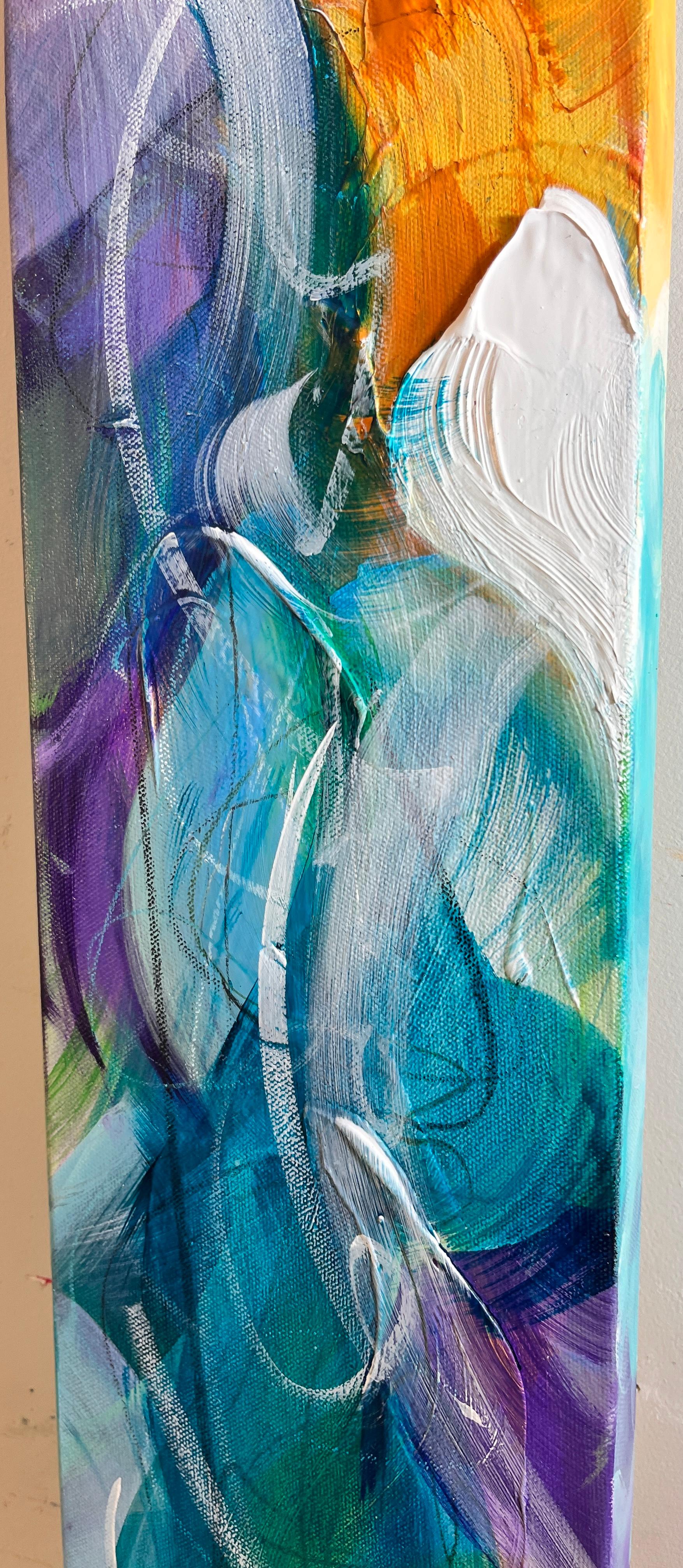 Longing - Parfait pour l'entrée, étroit, coloré, haut, sarcelle, jaune, lumineux en vente 12