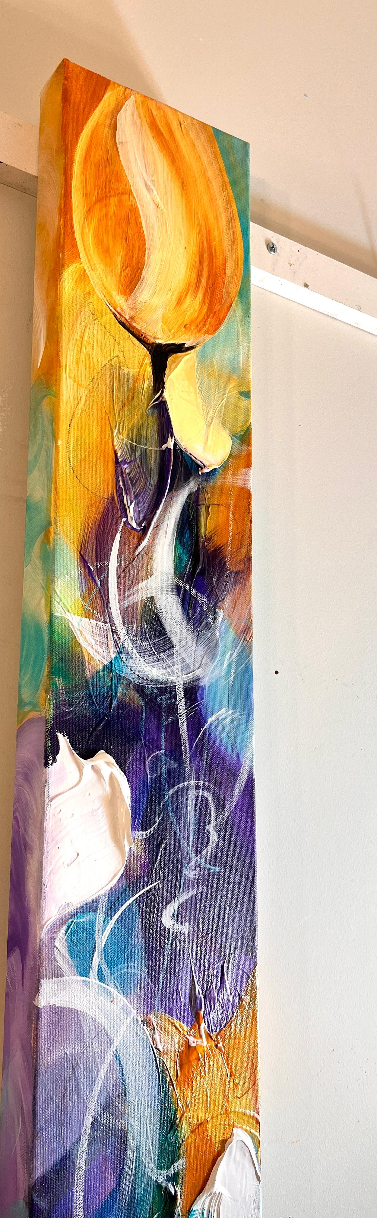 Longing - Parfait pour l'entrée, étroit, coloré, haut, sarcelle, jaune, lumineux en vente 14