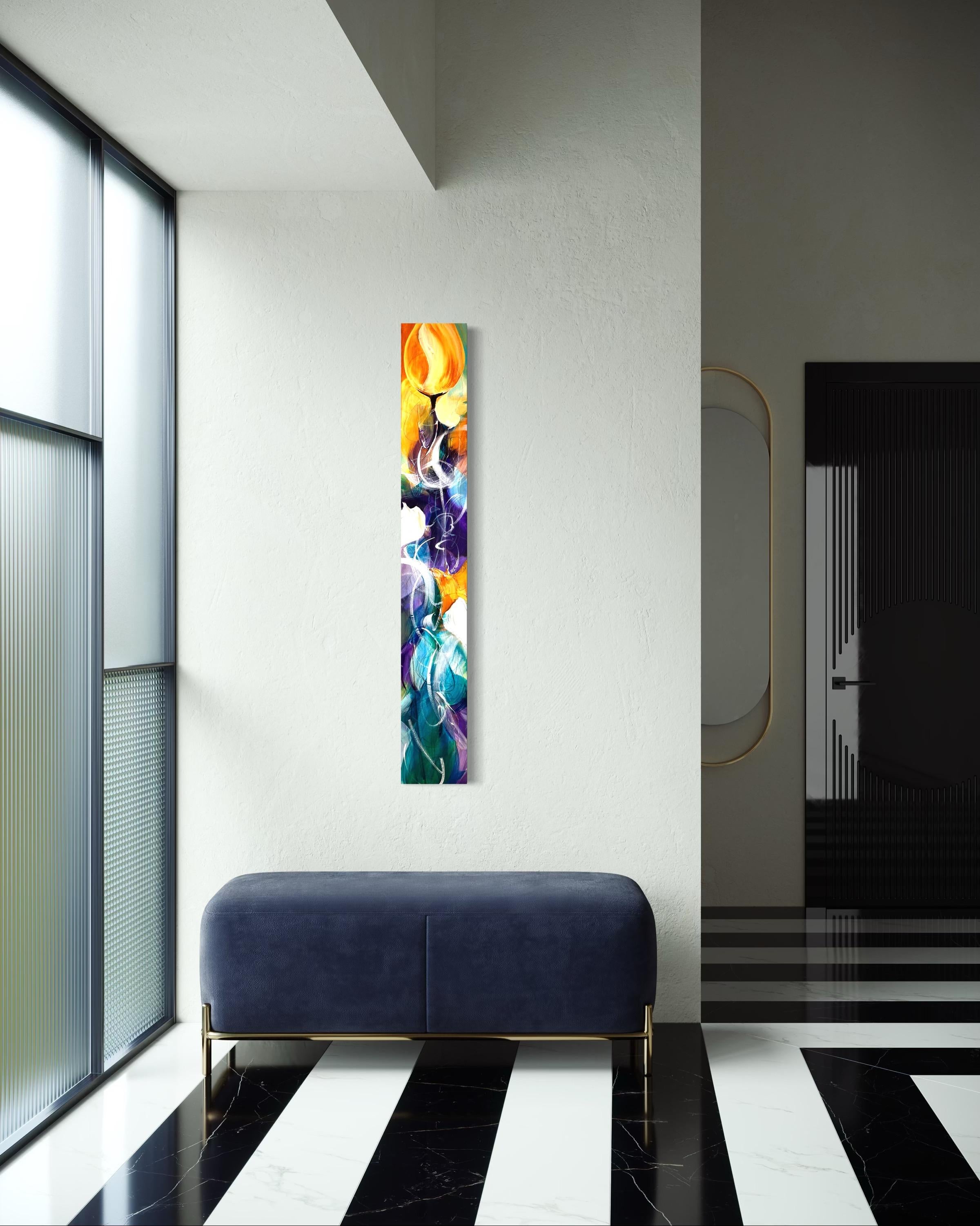 Longing - Parfait pour l'entrée, étroit, coloré, haut, sarcelle, jaune, lumineux en vente 3