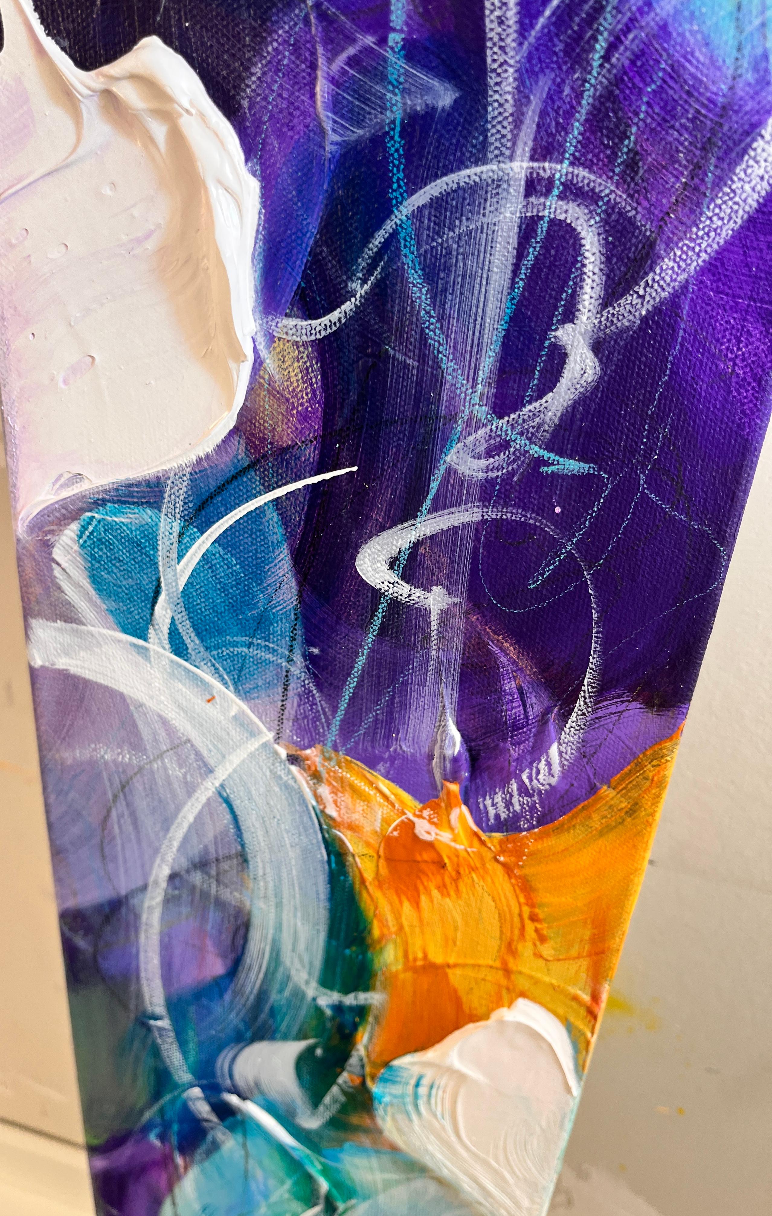 Longing - Parfait pour l'entrée, étroit, coloré, haut, sarcelle, jaune, lumineux en vente 4