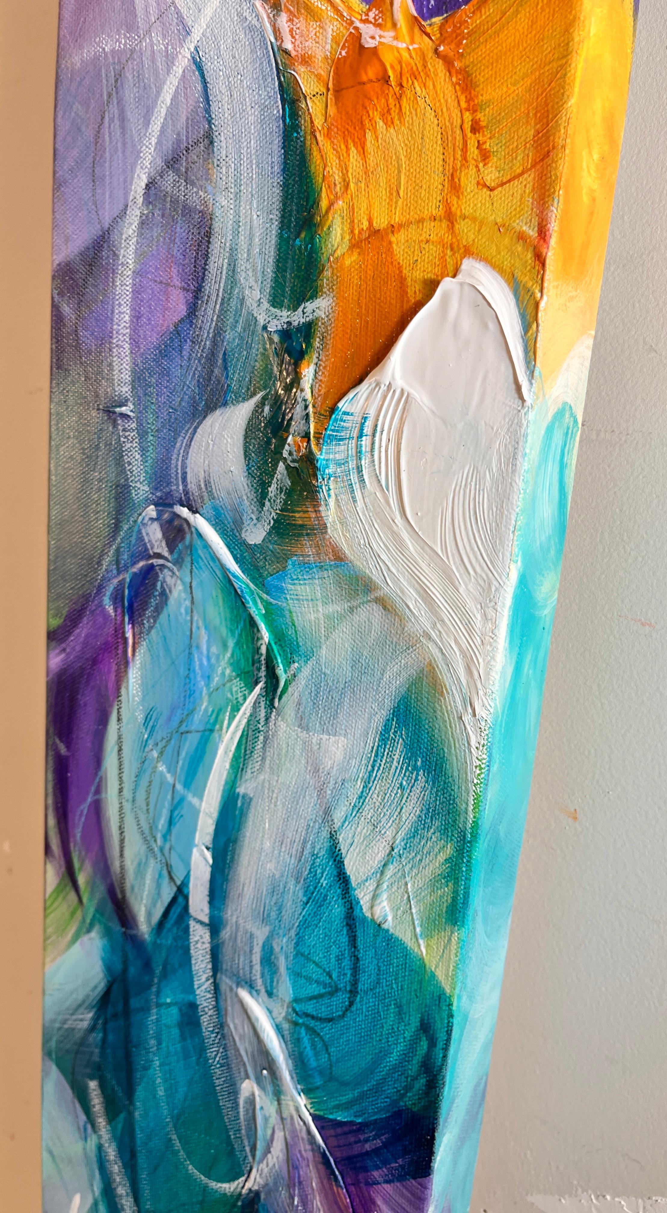 Longing - Parfait pour l'entrée, étroit, coloré, haut, sarcelle, jaune, lumineux en vente 6