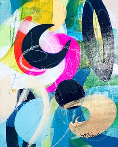 "¡Buenos días, Alegría!" -  Abstracto, Atrevido, Vibrante, Azul, Verde, Rosa