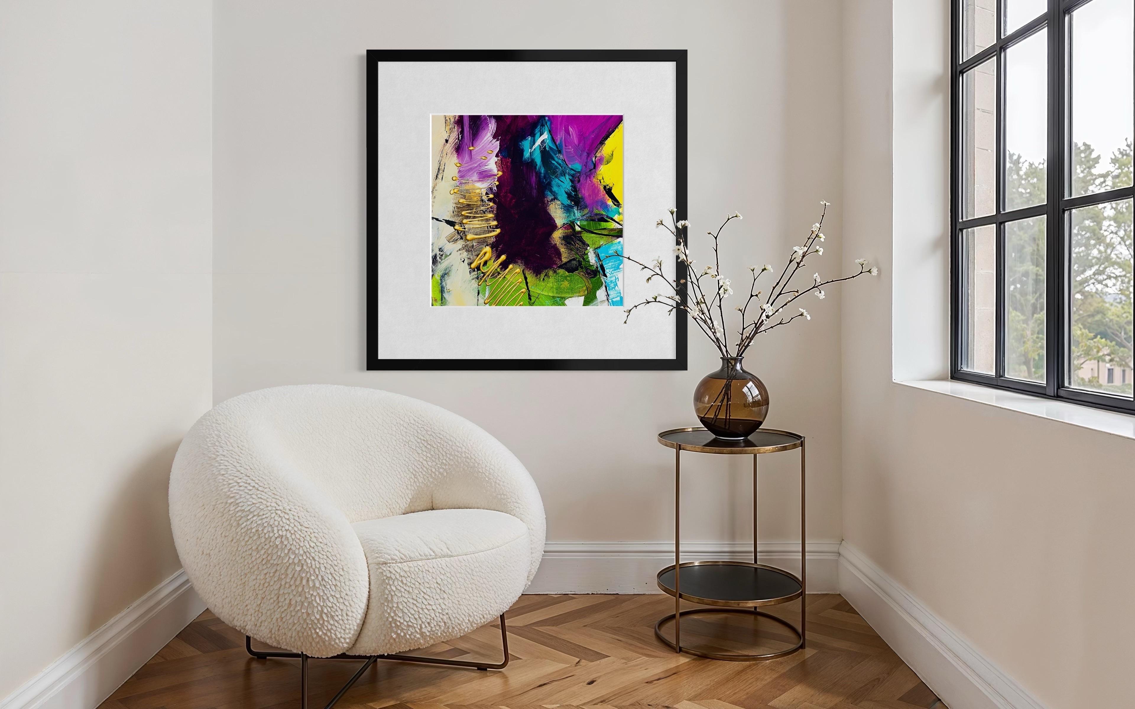 Frutto della passione - Giclée su straccio, firmato, viola, verde, moderno, contemporaneo in vendita 1