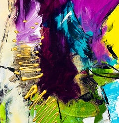 Frutto della passione - Giclée su straccio, firmato, viola, verde, moderno, contemporaneo