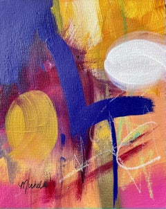 "Promessa di domani" -  2025, Arte originale, Rosa caldo, Blu-Viola, Giallo