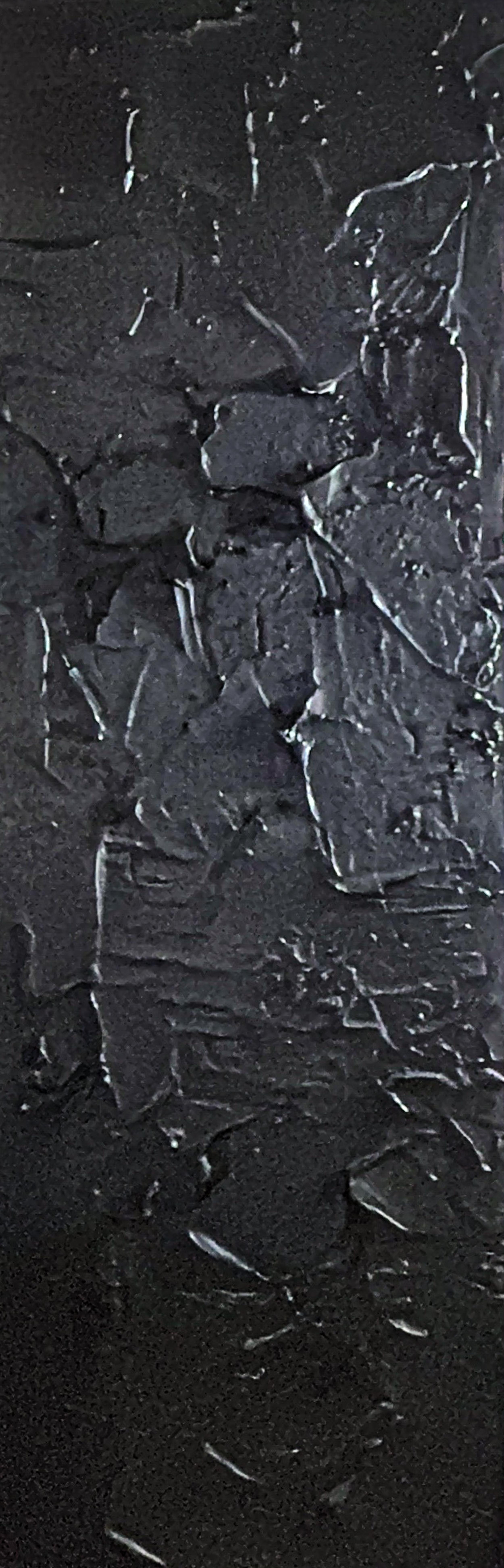 Raw - Textured Matte Black Acrylic Painting, Contemporary 21st Century Art