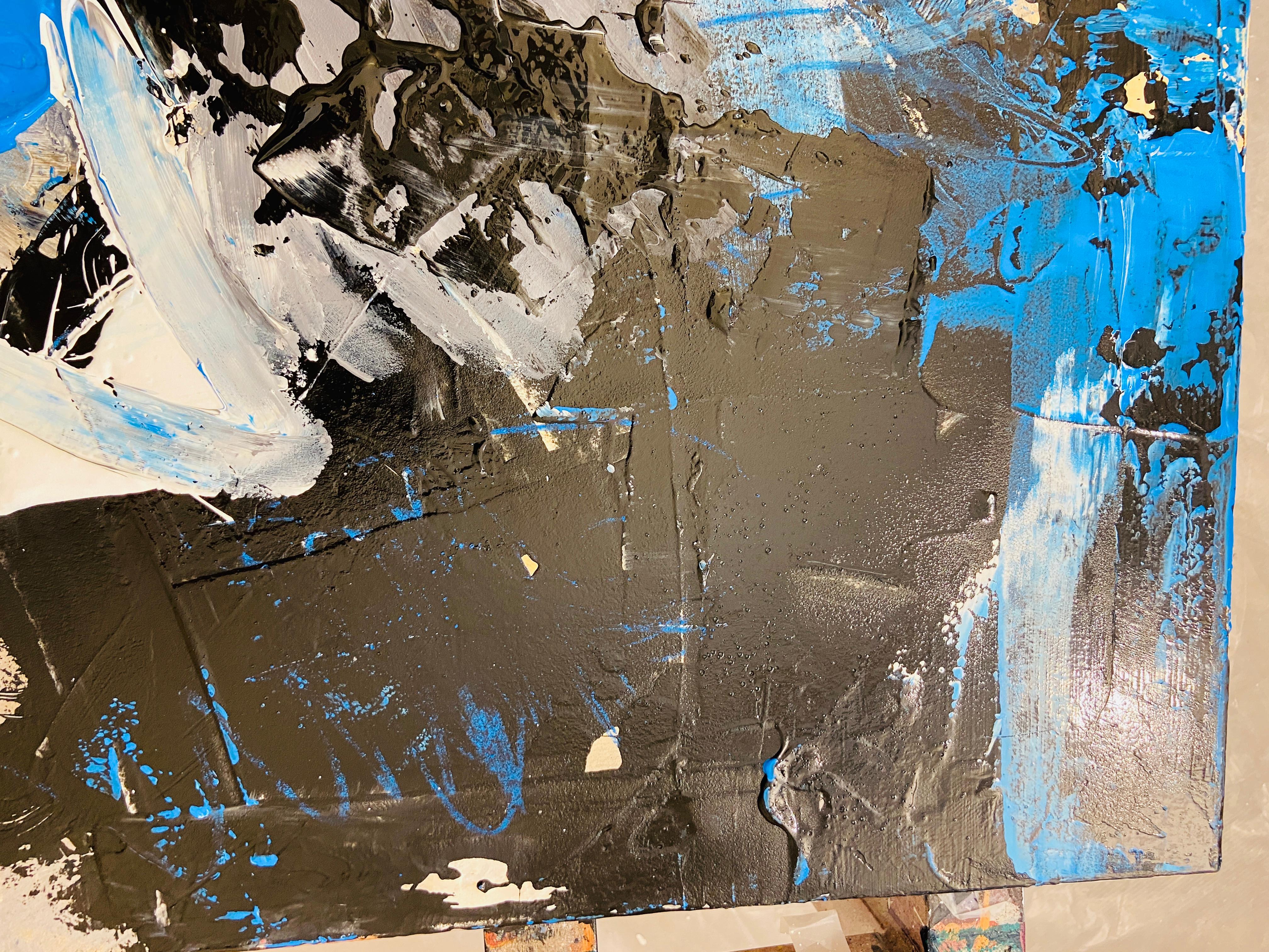 „ Realisierung“, Graffiti-Stil / Abstrakter Expressionismus Modern, Blau, Schwarz im Angebot 8