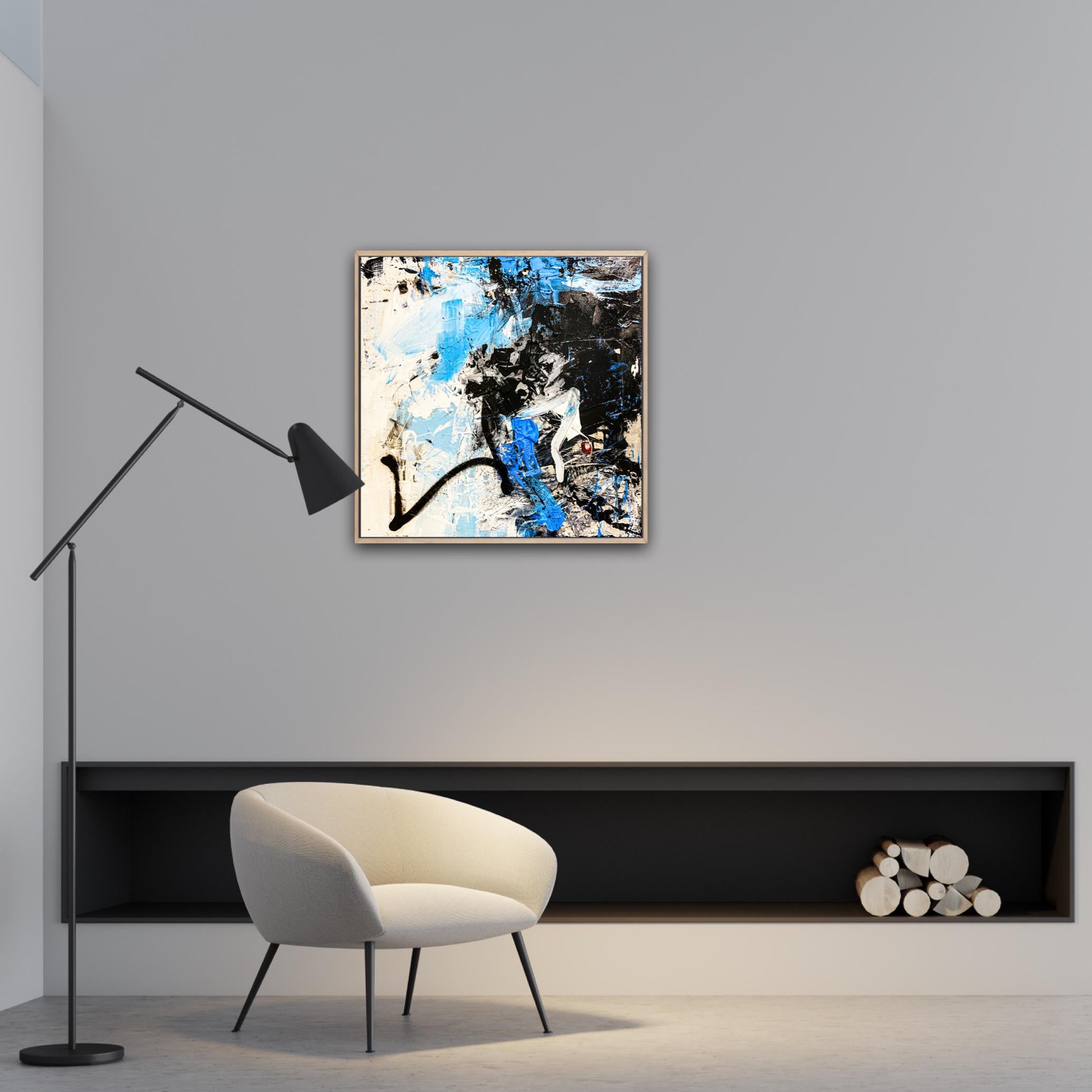 „ Realisierung“, Graffiti-Stil / Abstrakter Expressionismus Modern, Blau, Schwarz im Angebot 12