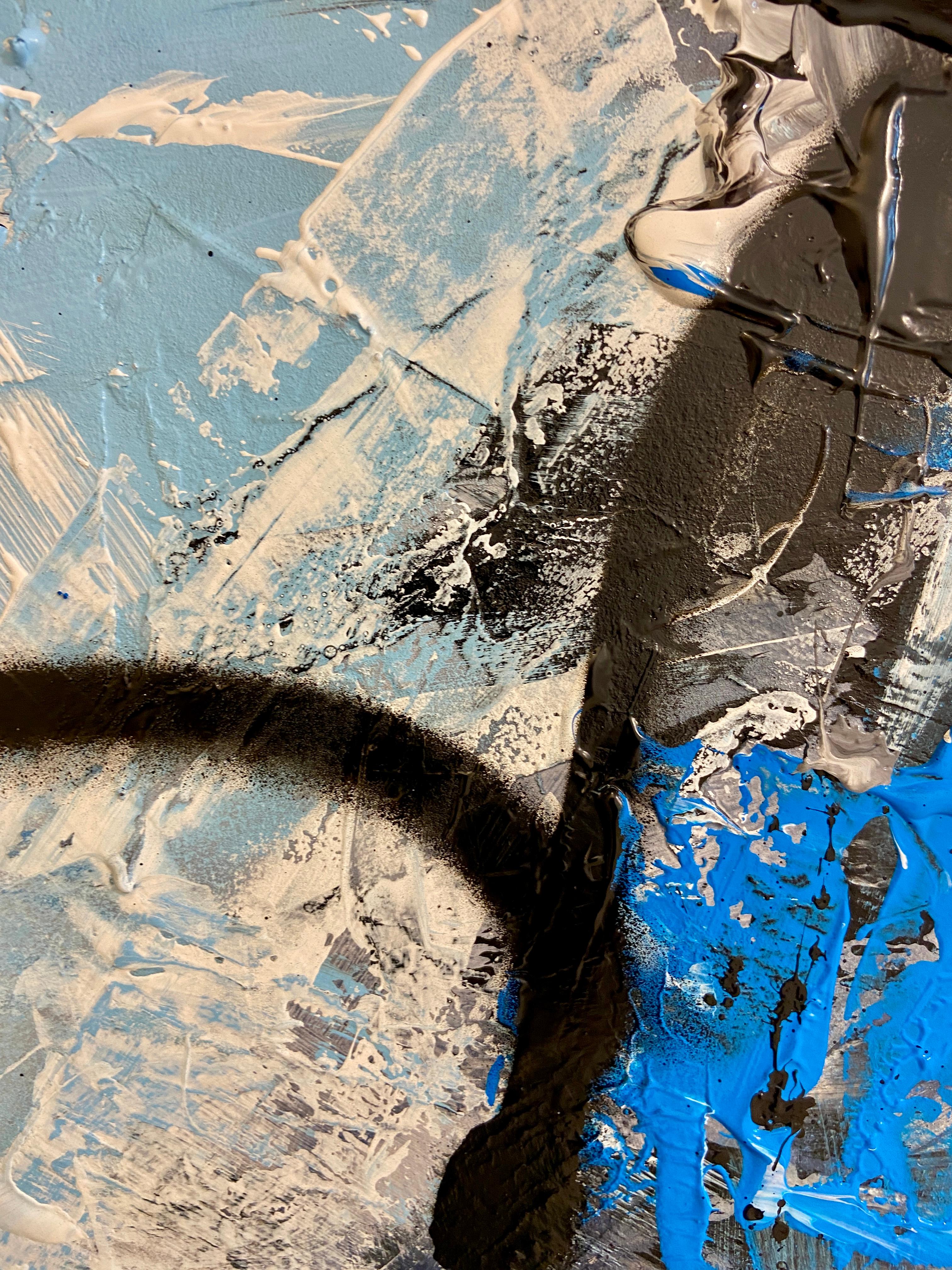 „ Realisierung“, Graffiti-Stil / Abstrakter Expressionismus Modern, Blau, Schwarz im Angebot 2