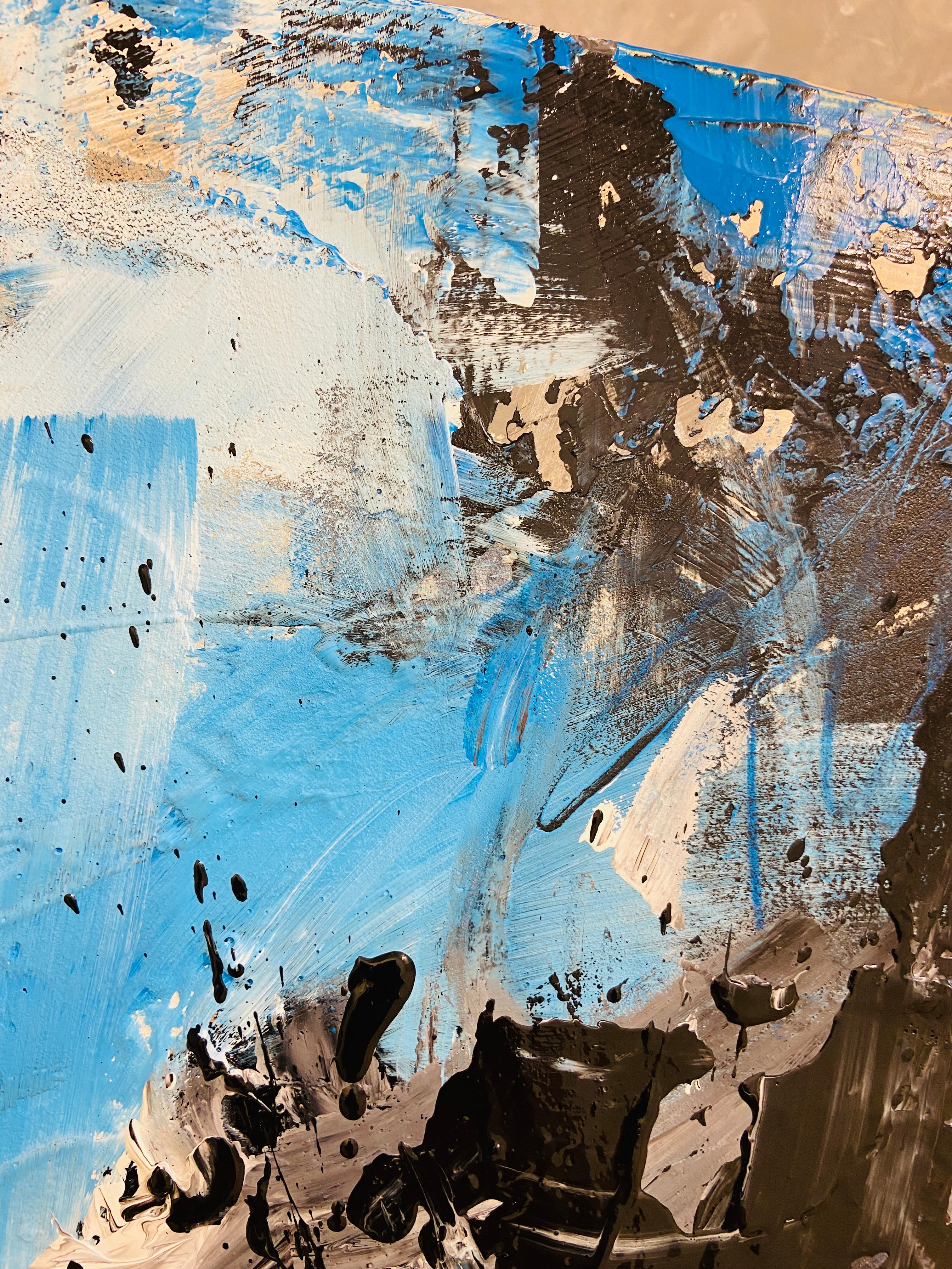 „ Realisierung“, Graffiti-Stil / Abstrakter Expressionismus Modern, Blau, Schwarz im Angebot 4