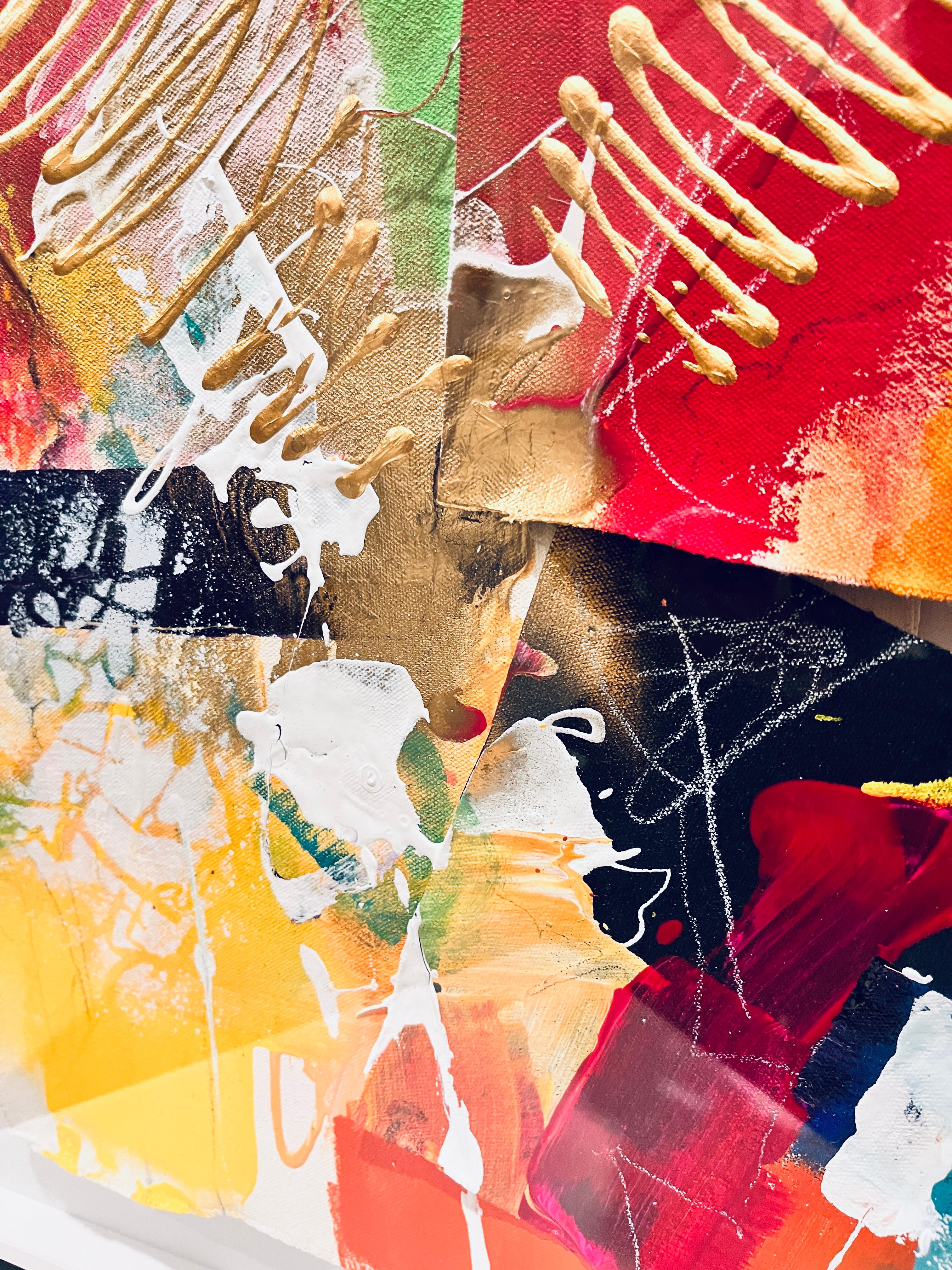 Rhythmic Chaos - Ausgefallen, Modern, Stilvoll, Roh, Rot, Lebendig, Aufstrebend, Straße im Angebot 7