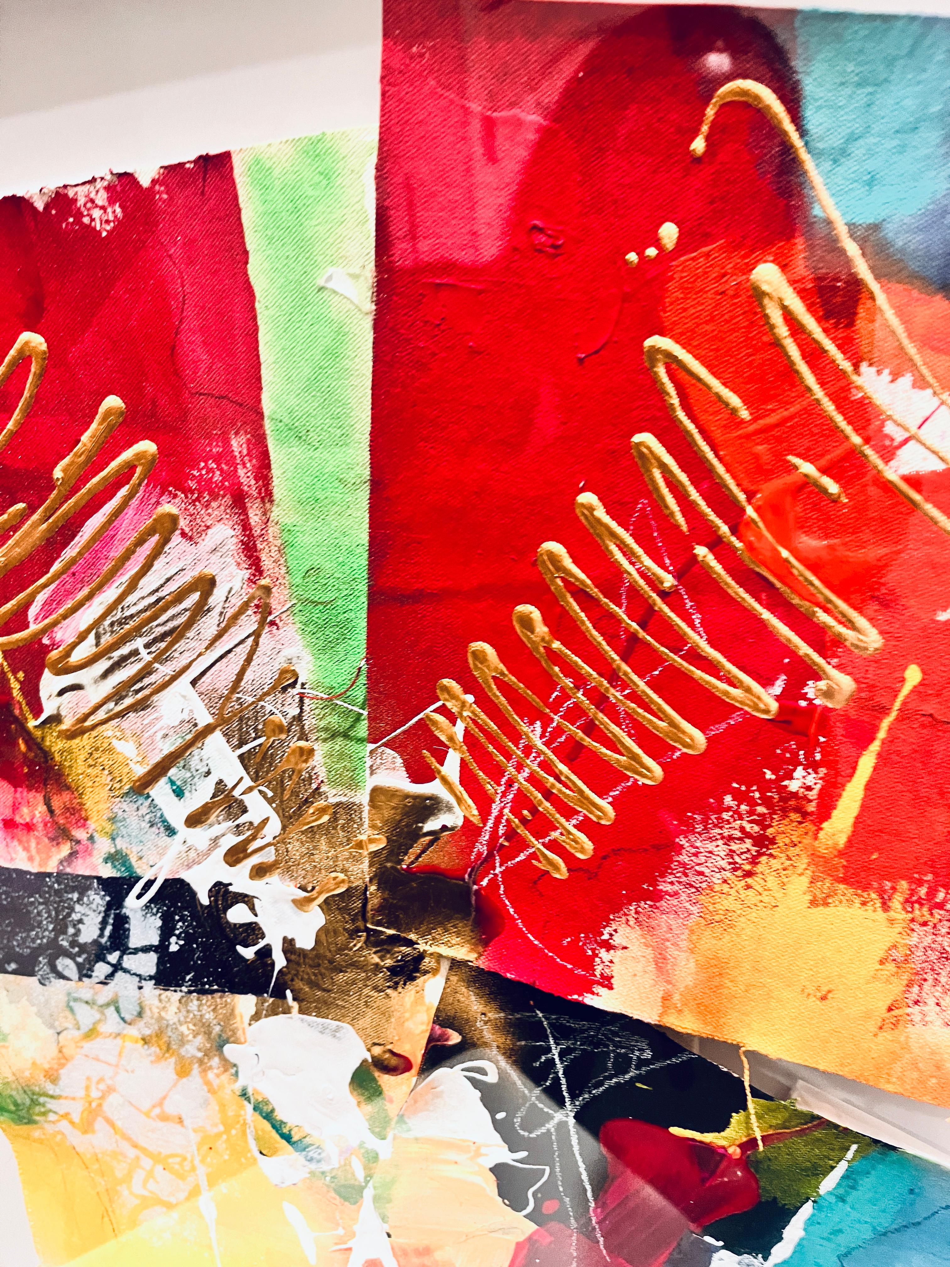 Rhythmic Chaos - Ausgefallen, Modern, Stilvoll, Roh, Rot, Lebendig, Aufstrebend, Straße im Angebot 8