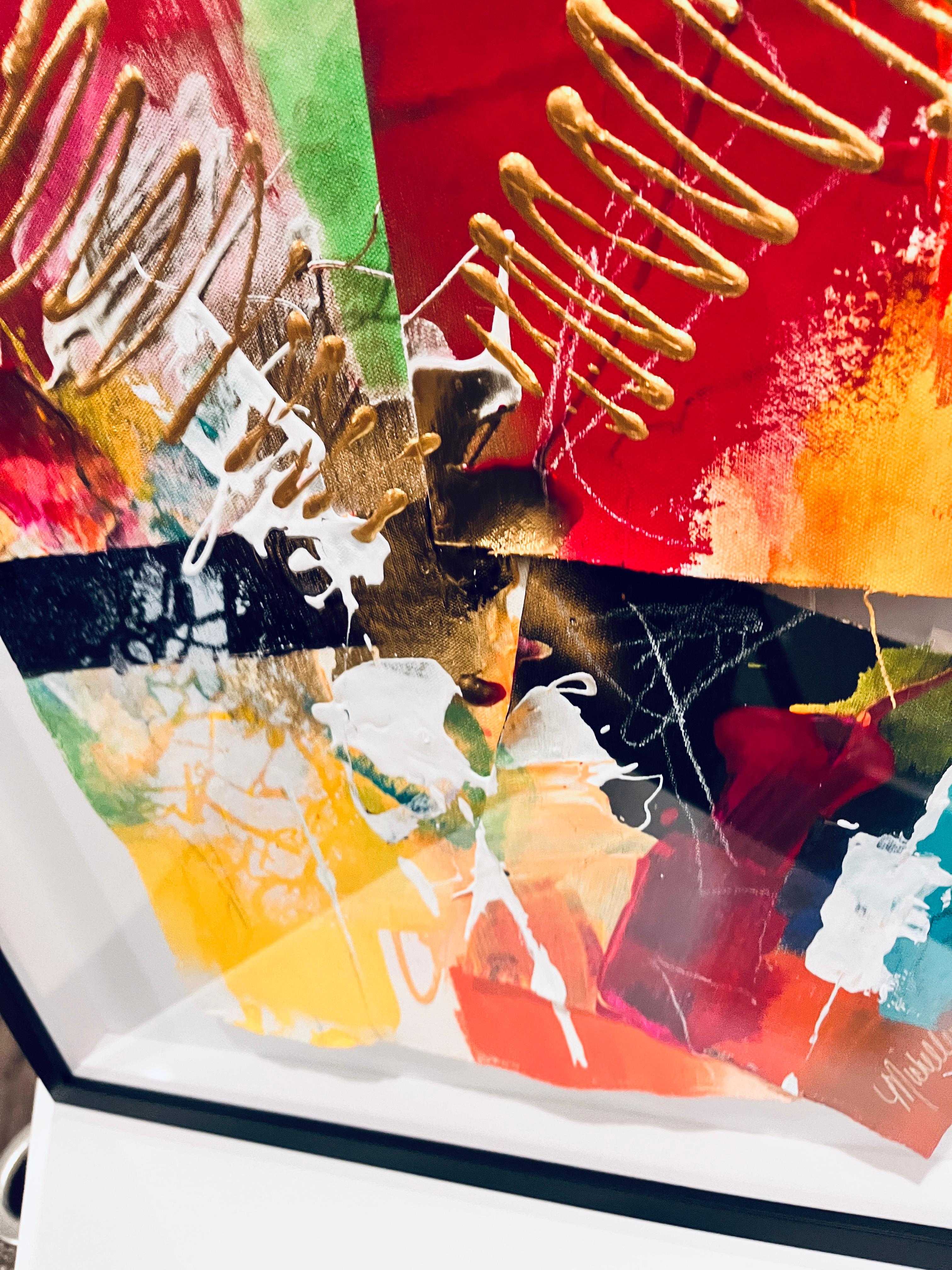 Rhythmic Chaos - Ausgefallen, Modern, Stilvoll, Roh, Rot, Lebendig, Aufstrebend, Straße im Angebot 9