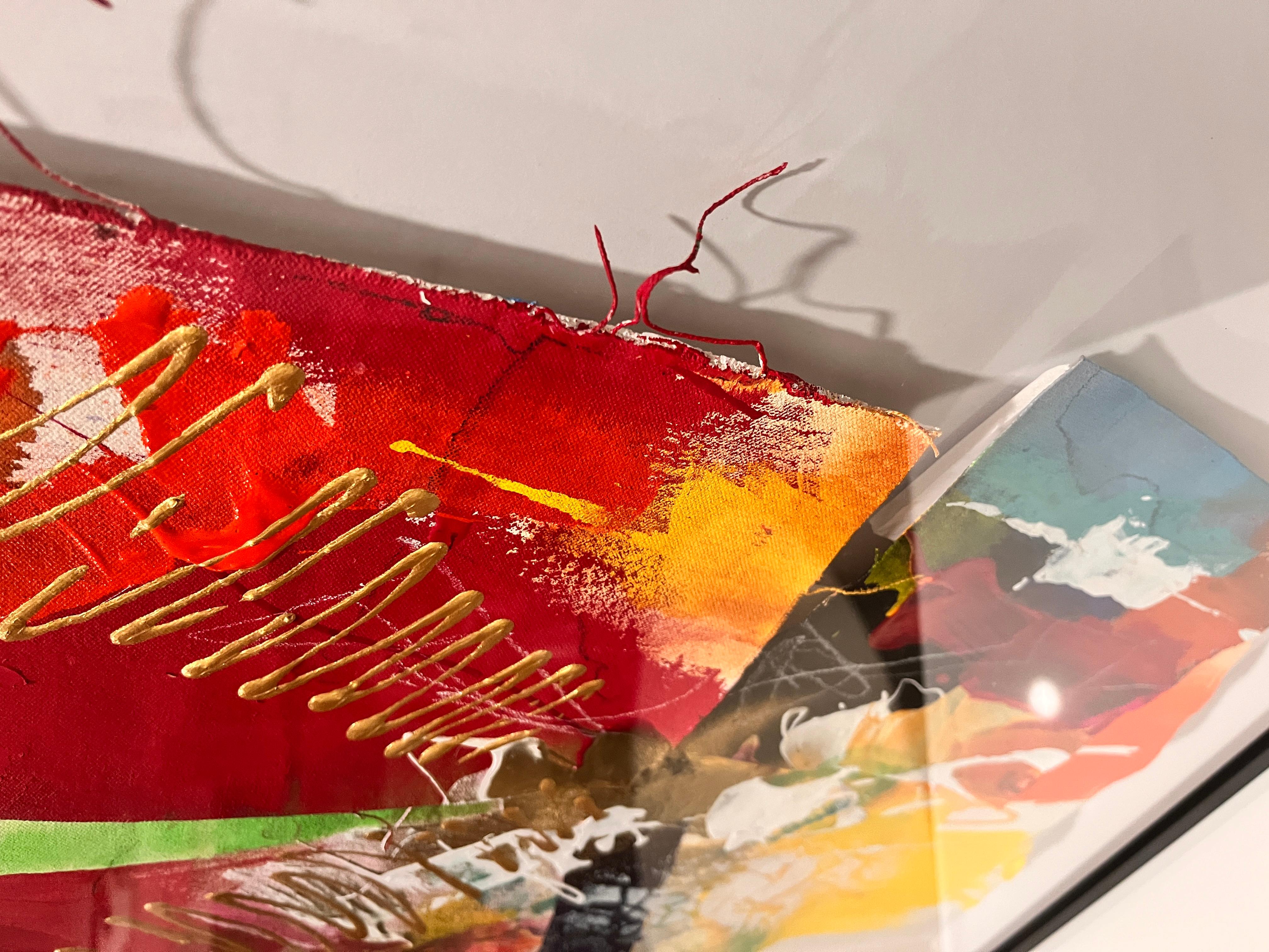 Rhythmic Chaos - Ausgefallen, Modern, Stilvoll, Roh, Rot, Lebendig, Aufstrebend, Straße im Angebot 15