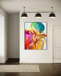 Somewhere Over The Rainbow - Pintura Abstracta, Lienzo, Contemporáneo, Firmado