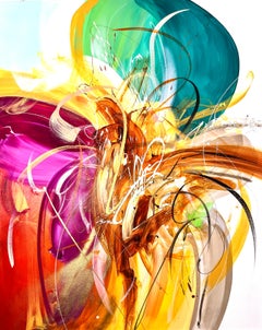 Somewhere Over The Rainbow - Abstract Painting, Canvas, Contemporary, Signed