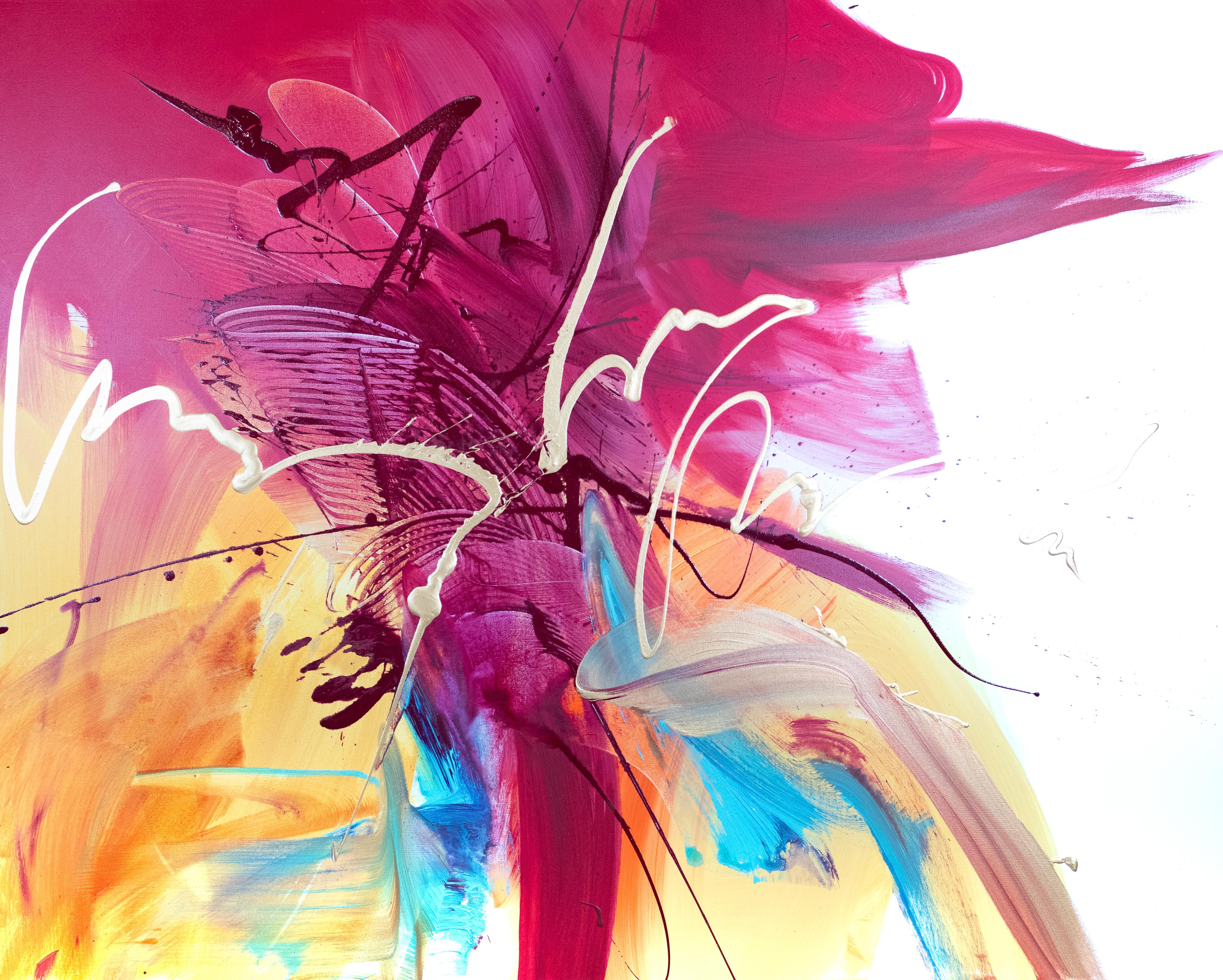 Abstract Painting de Michelle Thomas Artist - "¡Todavía me levanto!", Arte original, Pintura, Textura, Capas, Colores brillantes y atrevidos