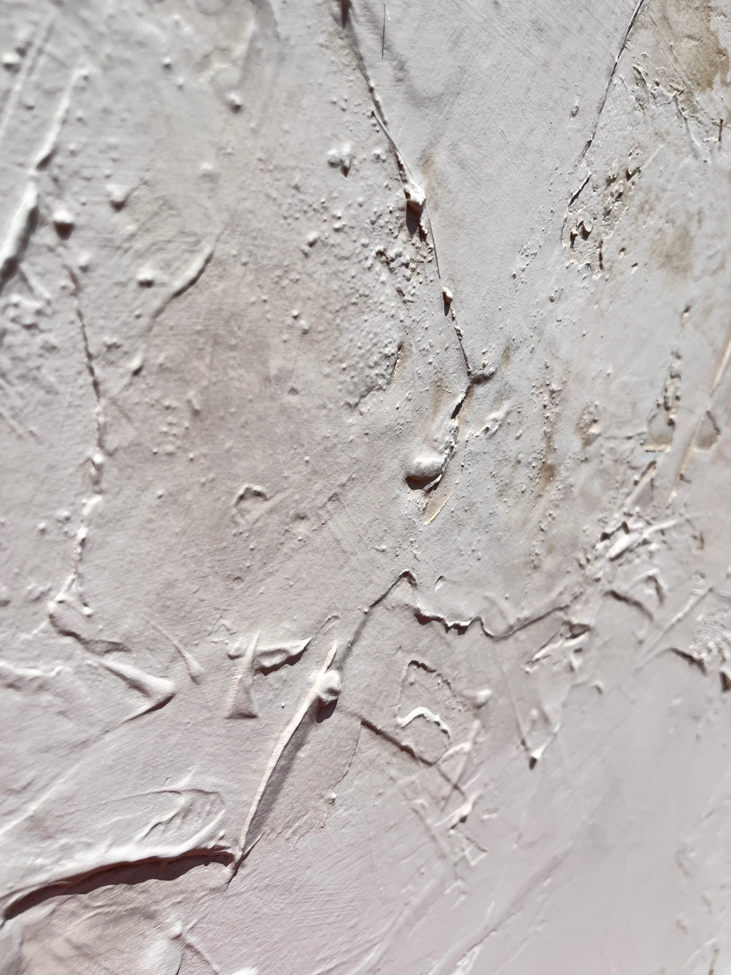 Storm III – Large Textured Abstract Painting in White, Buff, Beige by Michelle Thomas.

“Storm III” is a powerful large-scale contemporary abstract painting by artist Michelle Thomas, created as part of her acclaimed “Winter” series. This original
