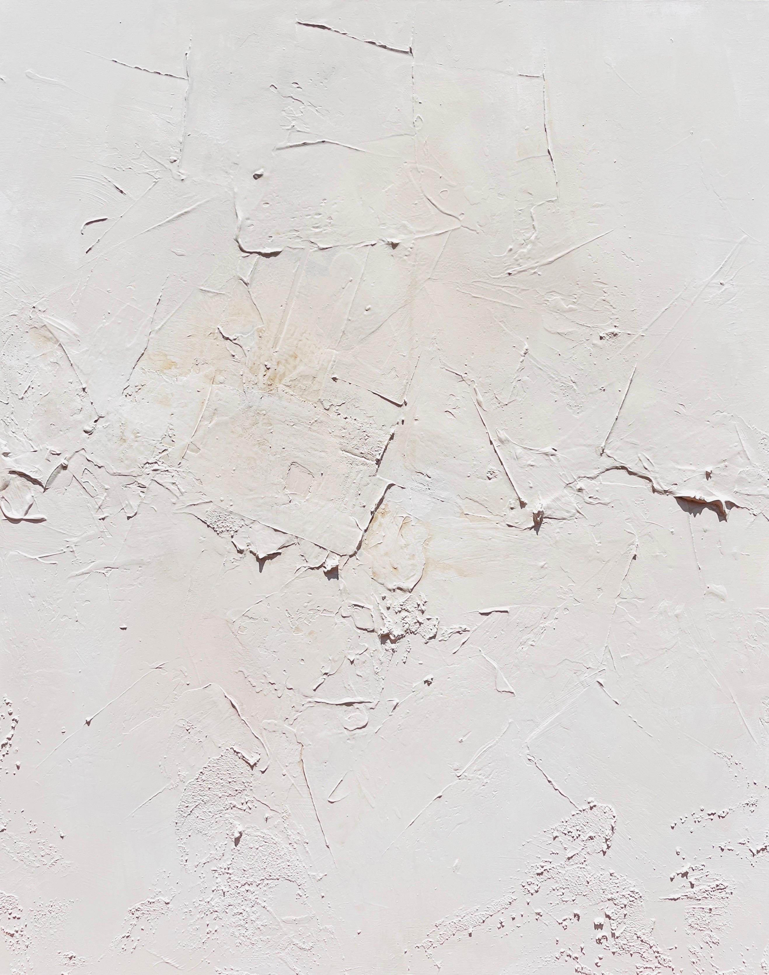 Michelle Thomas Artist Interior Painting - "Storm III", Richly Textured, Neutral Palette, White, Buff, Beige, Minimalist
