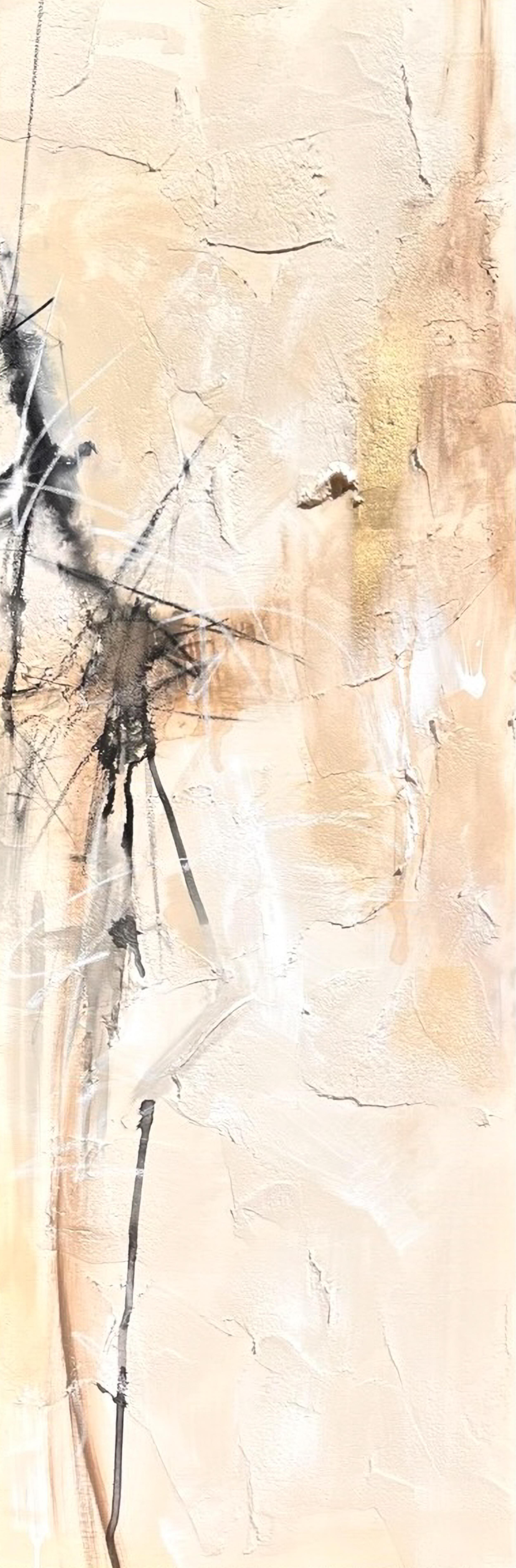 Storm IV - Vertical Abstract Painting, Acrylic on Canvas, 60x20