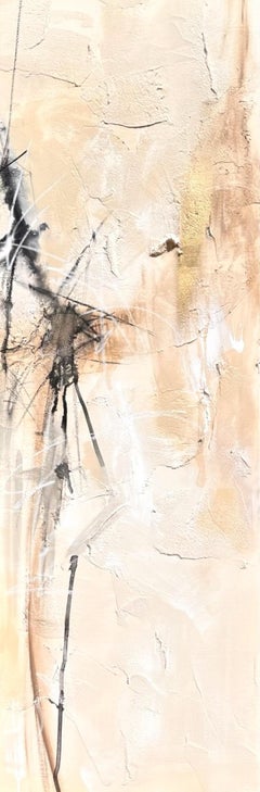 Storm IV - Vertical Abstract Painting, Acrylic on Canvas, 60x20