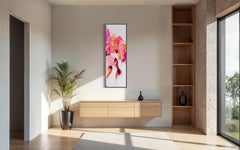 "Il colore di un bacio", con texture ricca, tavolozza rosa, bianco, beige, floreale