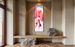 The Color of A Kiss - Textured, Pink, White, Buff, Beige, Floral, Landscape