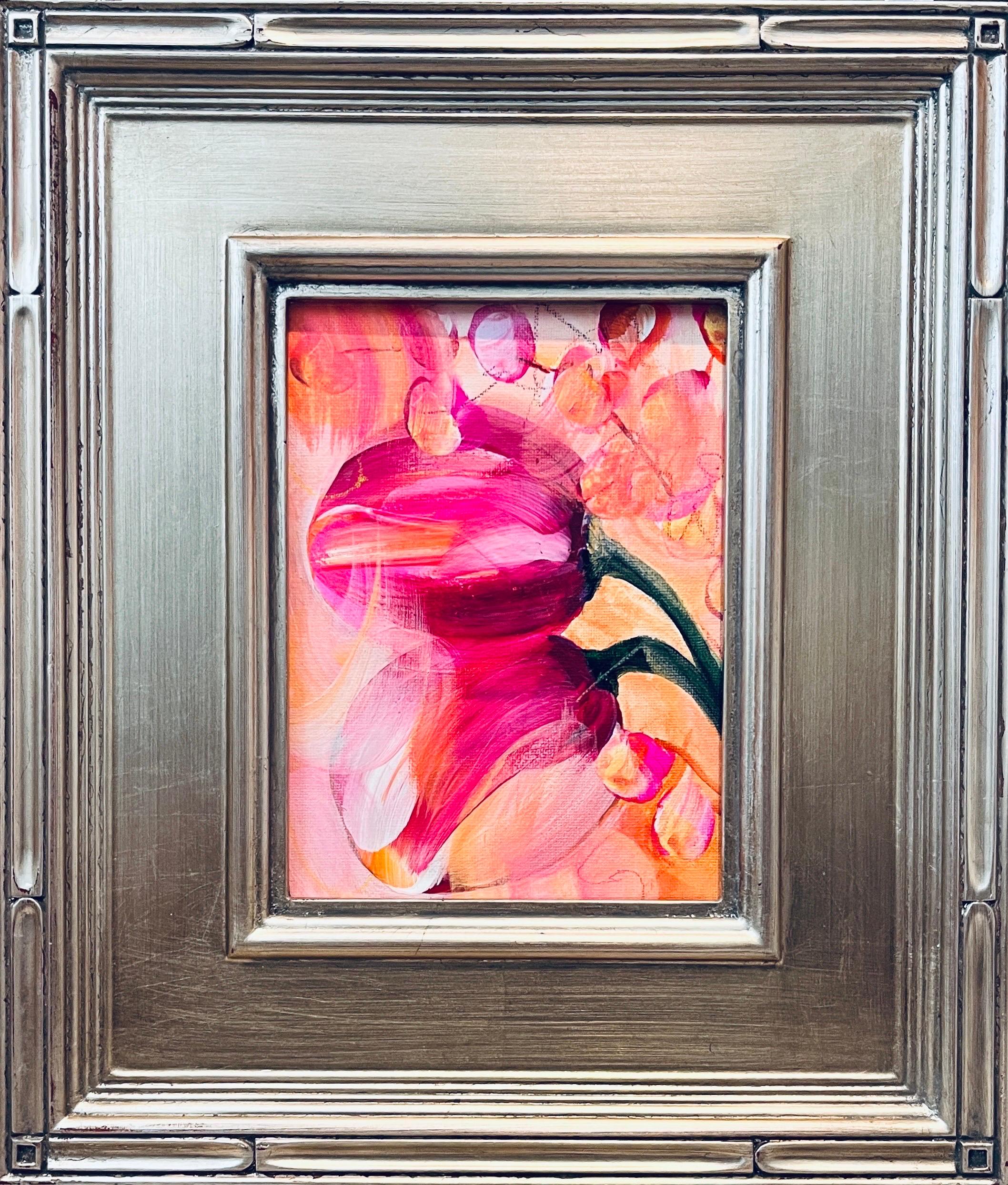 Interior Painting de Michelle Thomas Artist - "La Hora Más Suave", 2025, Floral, Rítmico, Romántico, Enmarcado, Tulipanes, Nostálgico