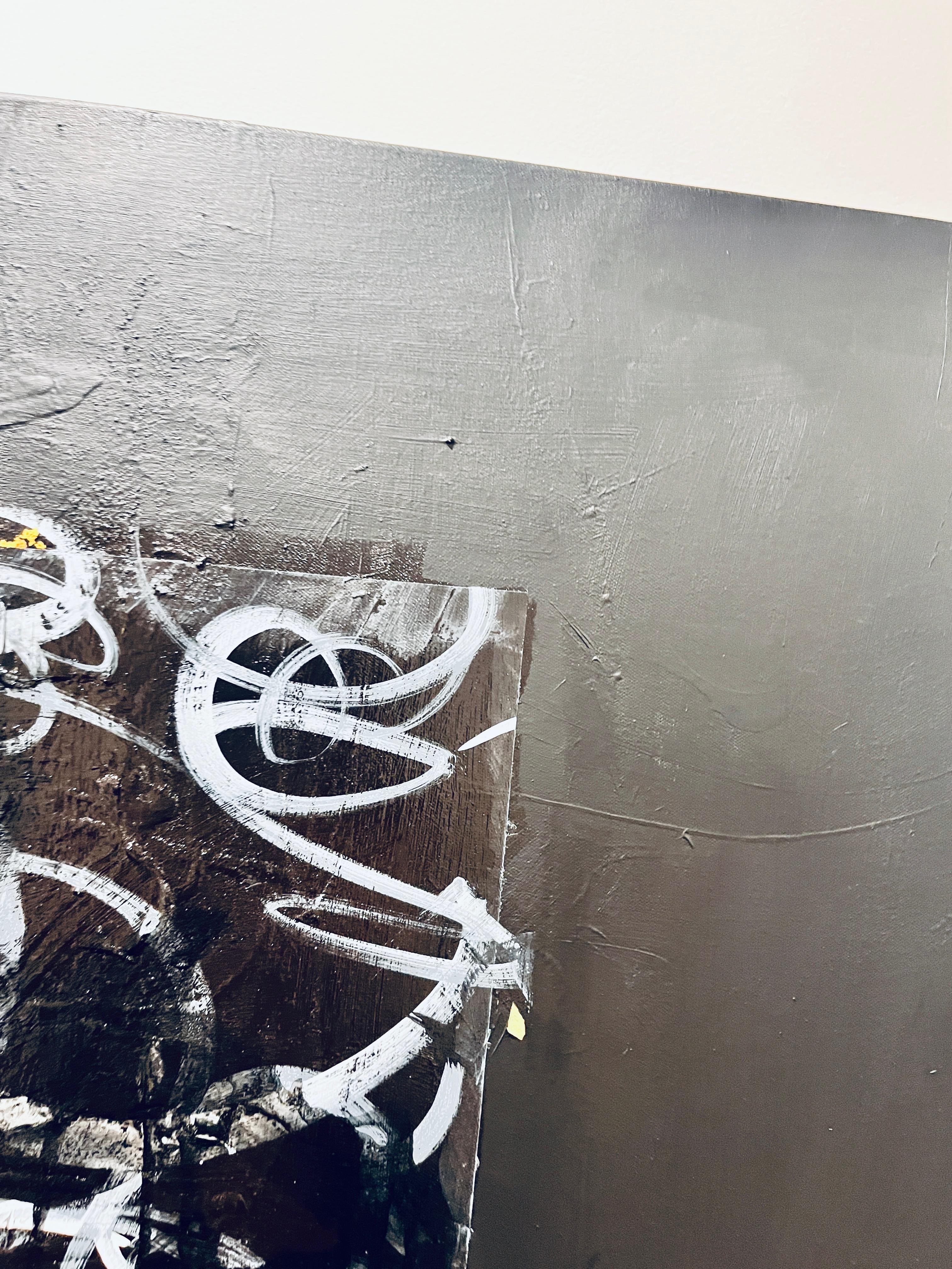 Unvollendete Gedanken - Schwarz, Strukturiert, Journal, Graffiti, Straße, Weiß, Grau im Angebot 12