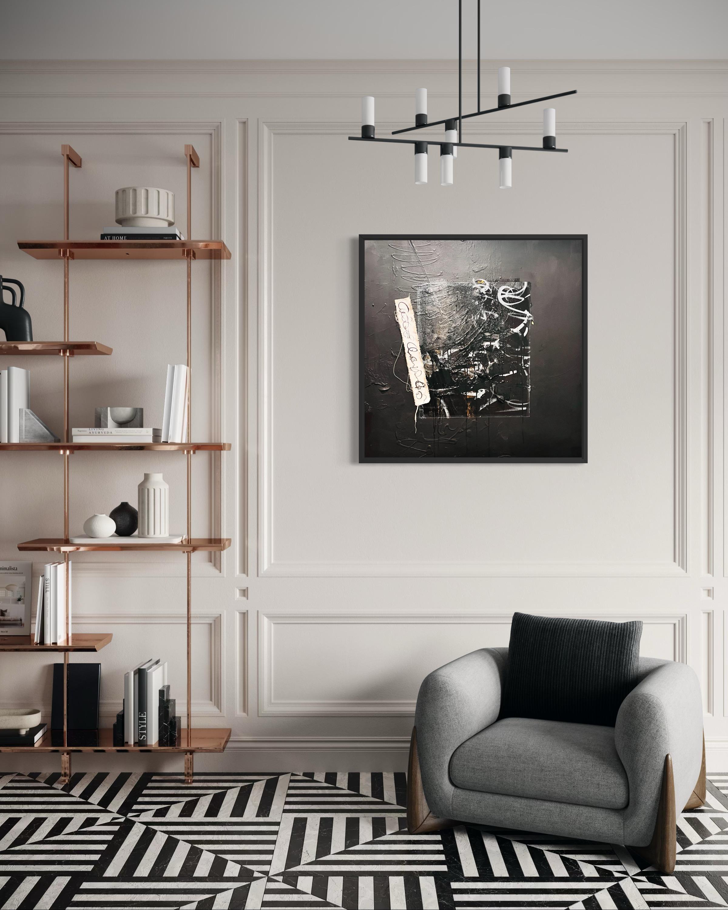 Unvollendete Gedanken - Schwarz, Strukturiert, Journal, Graffiti, Straße, Weiß, Grau im Angebot 1