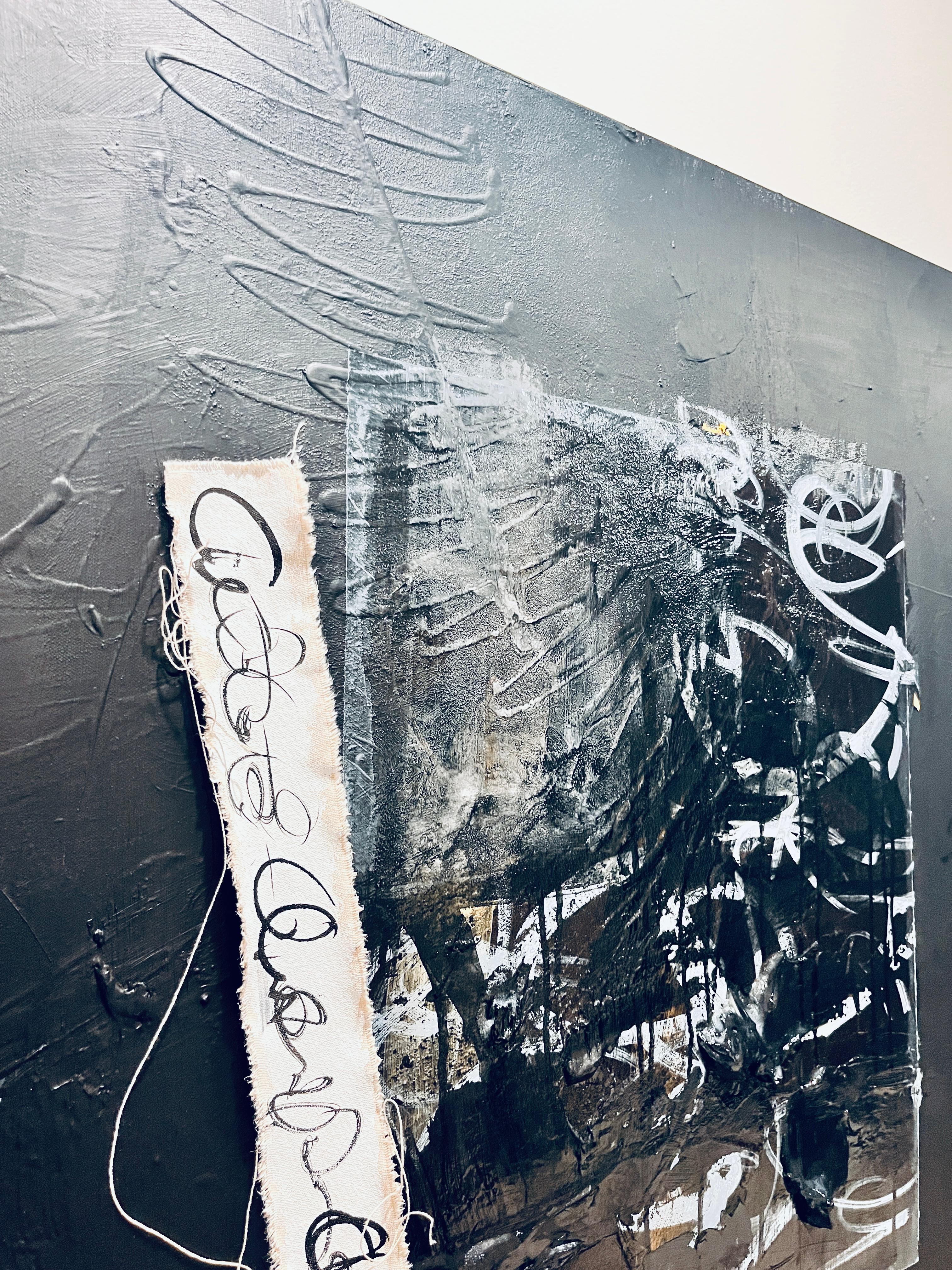 Unvollendete Gedanken - Schwarz, Strukturiert, Journal, Graffiti, Straße, Weiß, Grau im Angebot 2