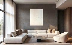 "Walk Softly", Richly Textured, Neutral Palette, White, Buff, Minimalist