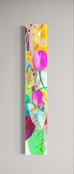 Michelle Thomas Artist - When I See You - Long, Vertical Abstract Painting, Acrylic on Canvas When I See You - Long, Vertical Abstract Painting, Acrylic on Canvas