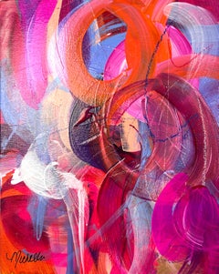 "¿Me entiendes?" -  Abstracto, Atrevido, Vibrante, Azules, Rosas, Morados